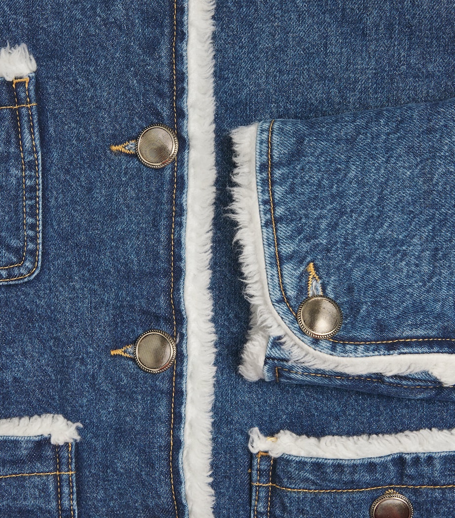 Faux Shearling-Lined Denim Jacket BLUE JEAN Image 5