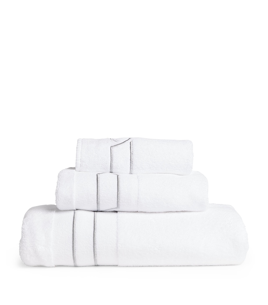 Cluny Guest Towel (40cm x 75cm) WHITE/WHITE EMB Image 1