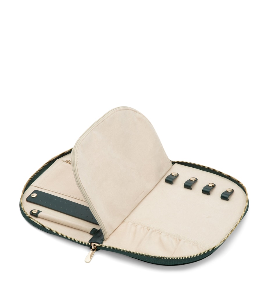 Embroidered Zoe Zip-Up Jewellery Case VERT Image 2