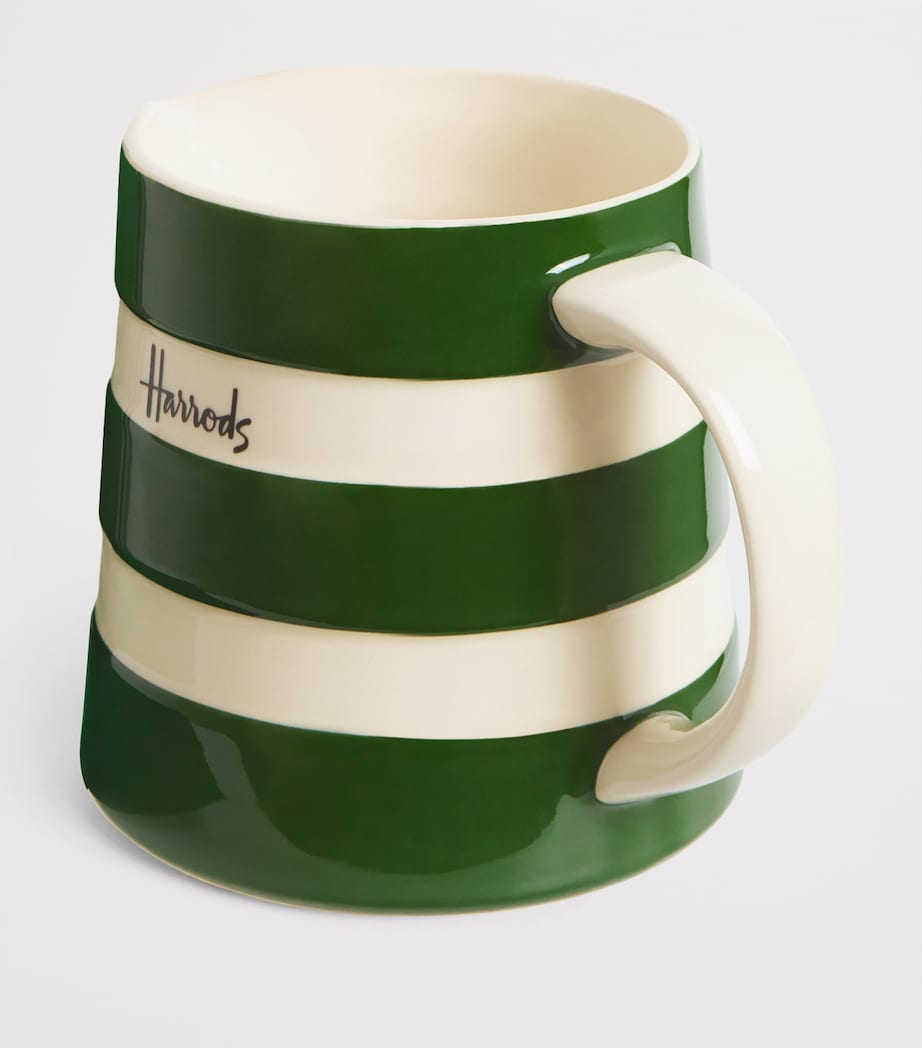 Large Cornish Stripe Jug GREEN Image 2