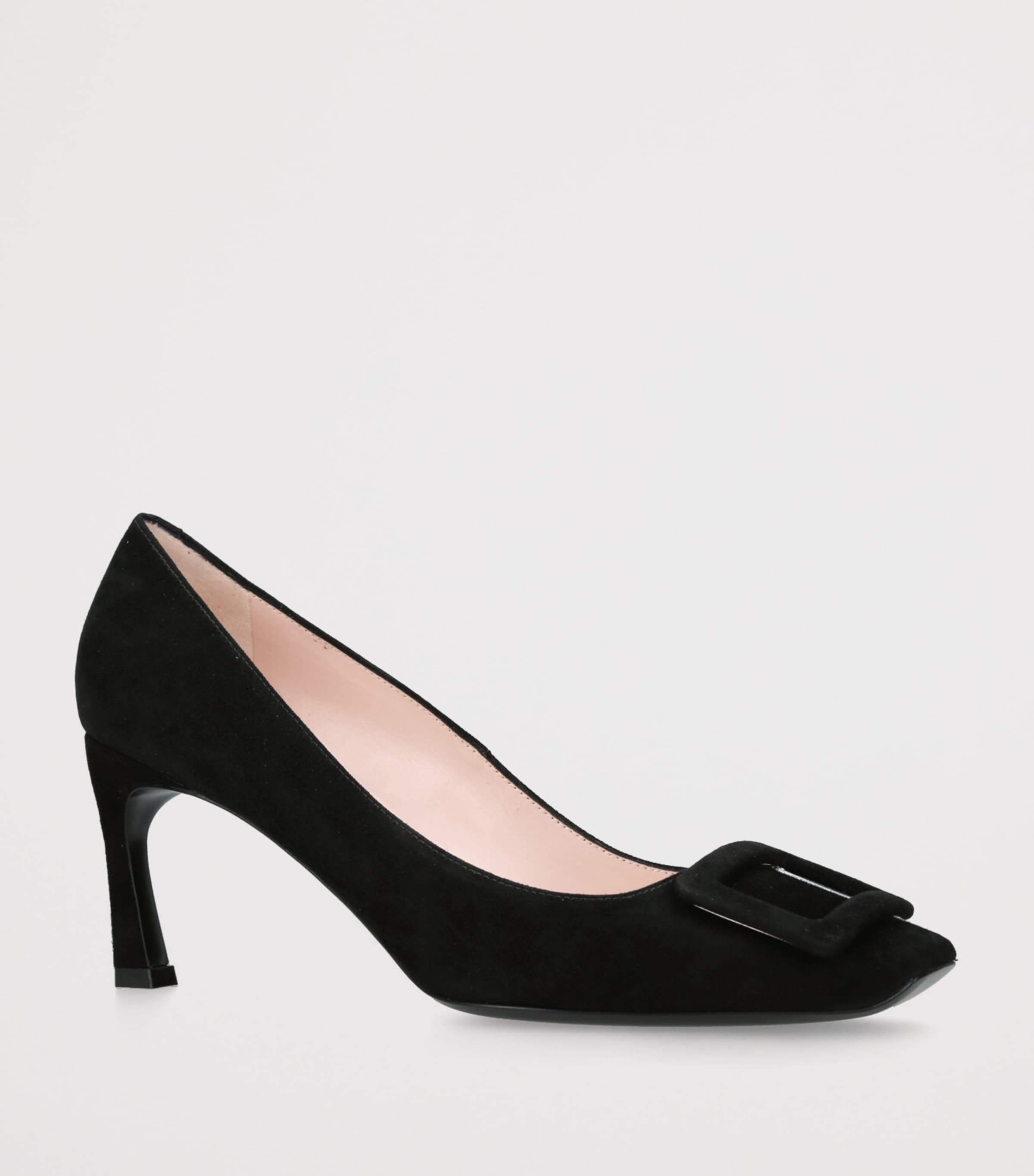 Suede Trompette Pumps 70 BLACK Image 3