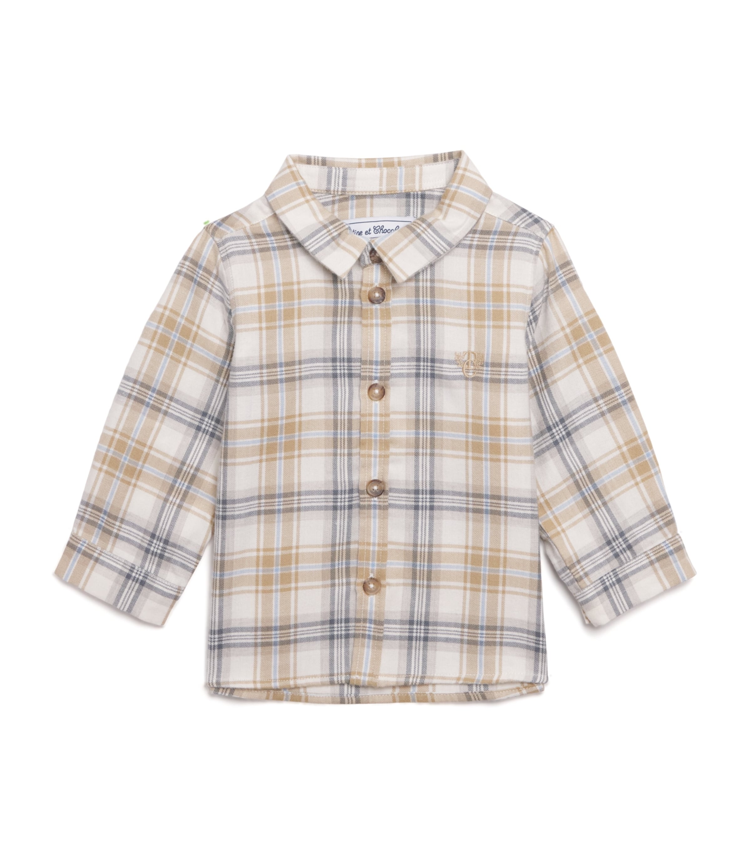 Cotton-Wool Check Shirt (3 Months-4 Years) 13NACRE Image 1