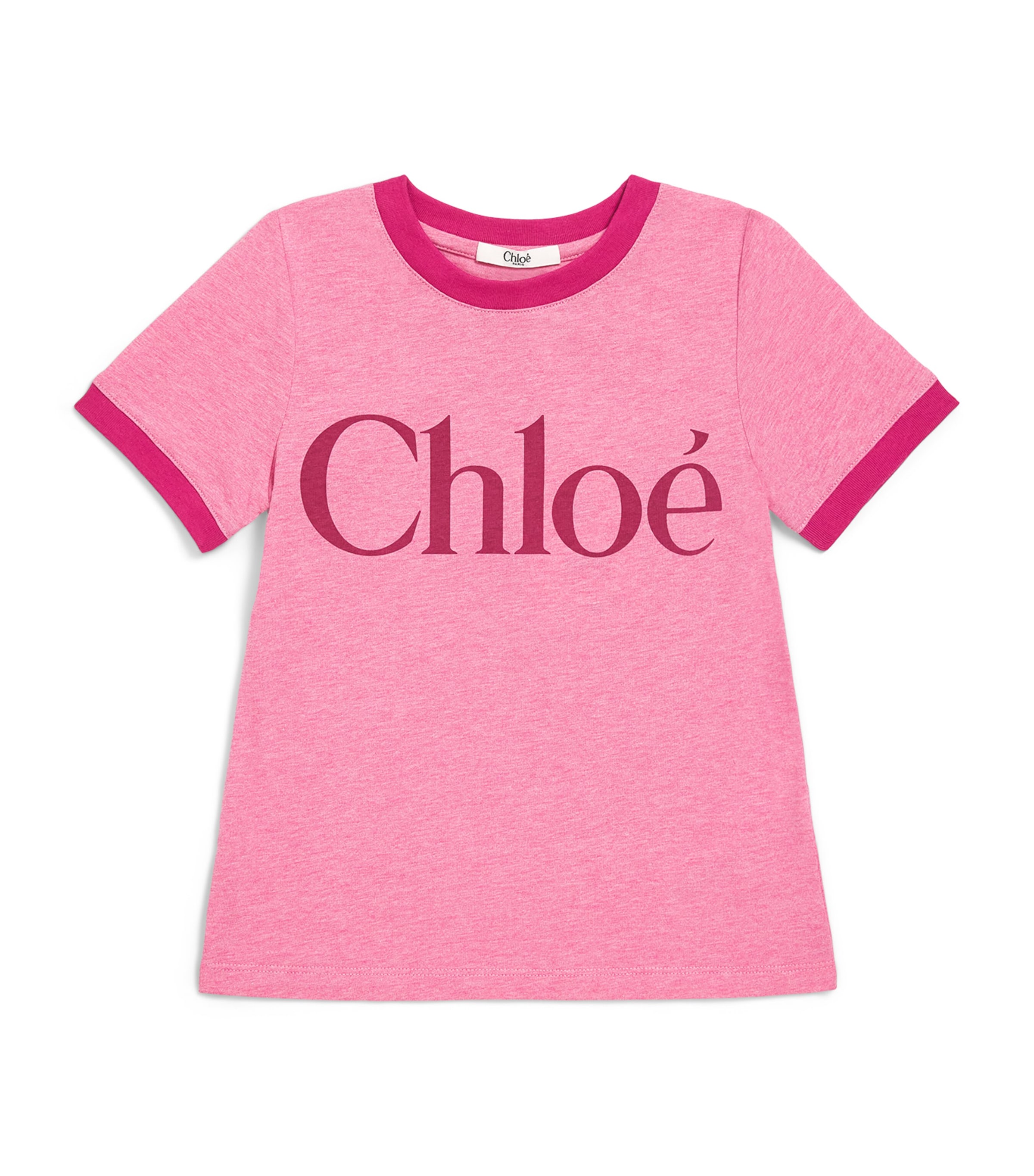 Chloé Kids Cotton Logo T-Shirt (4-14 Years) Marl Image 1