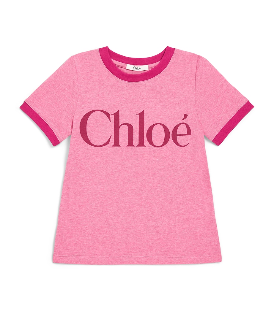 Chloé Kids Cotton Logo T-Shirt (4-14 Years) Marl Image 1