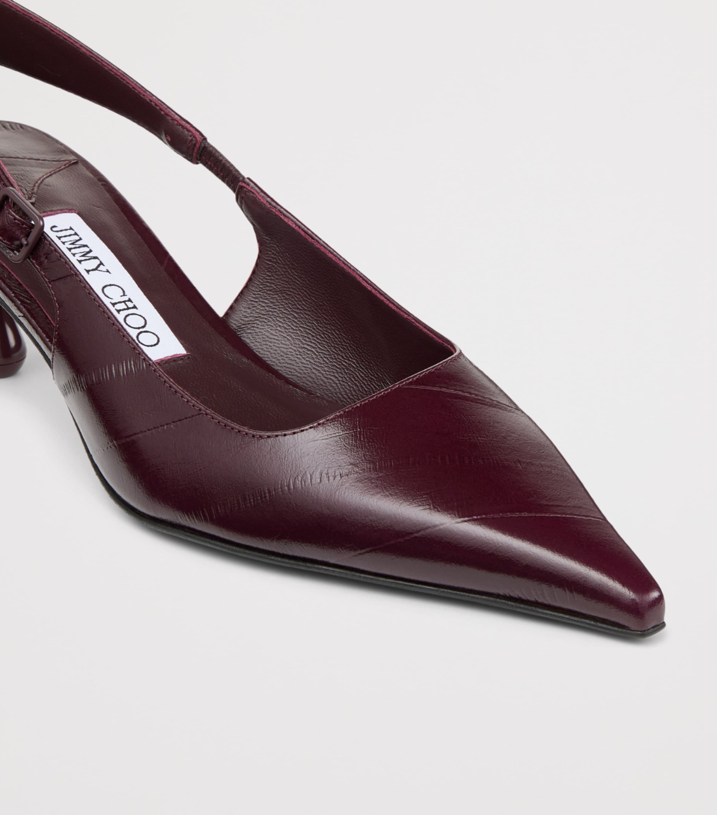 Jimmy Choo Amel 50 Leather Slingback Pumps Deep Merlot Image 5