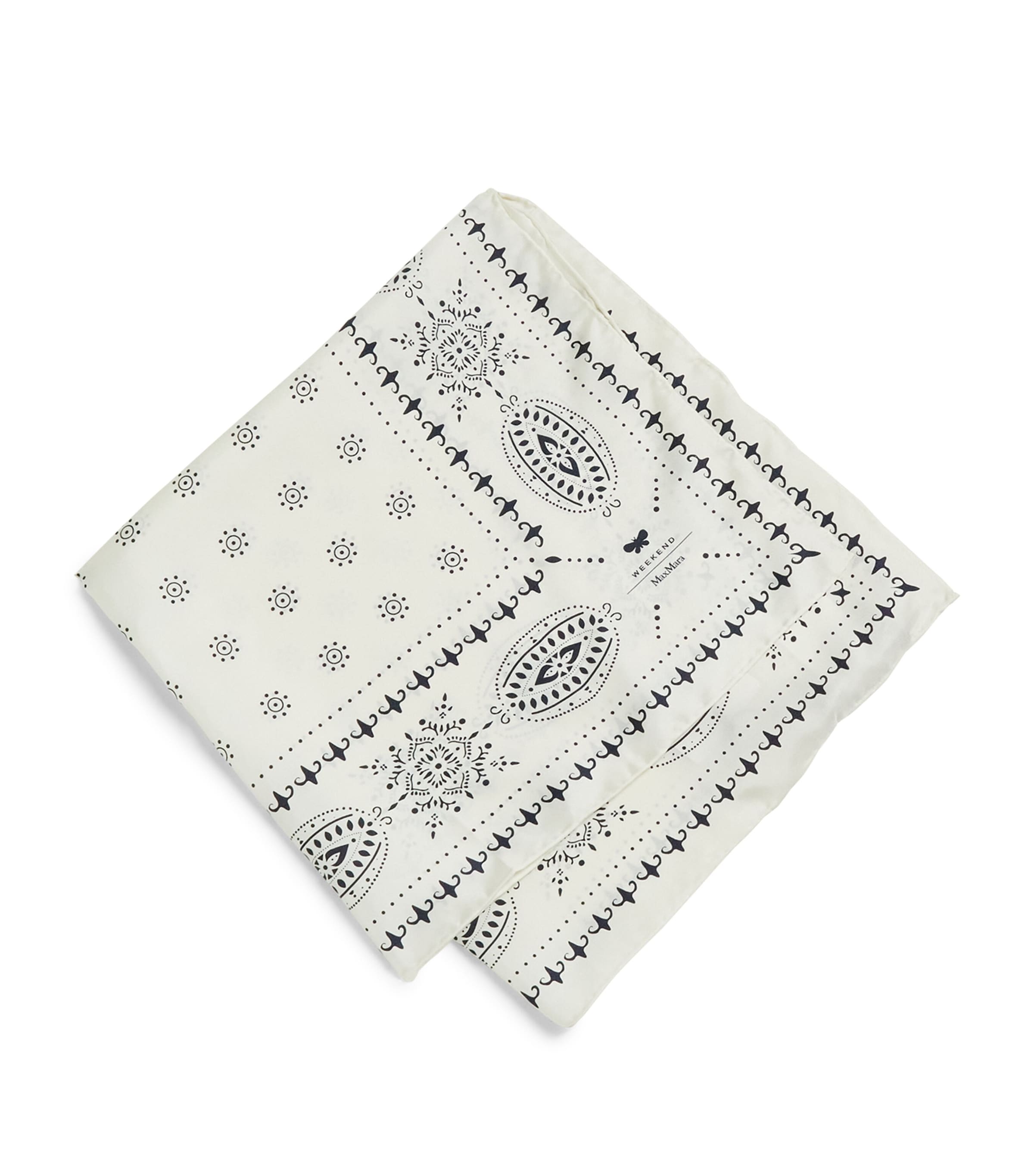 Weekend Max Mara Silk Geometric Print Square Scarf In Blue