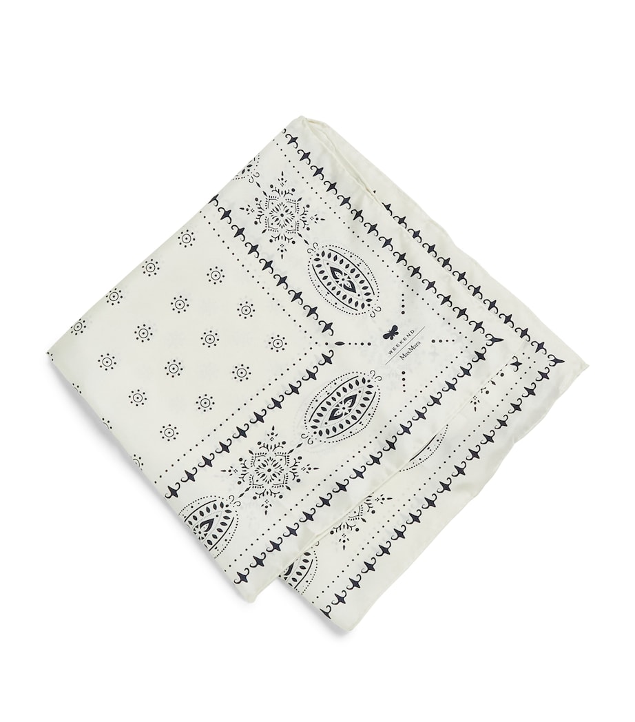 Silk Geometric Print Square Scarf ULTRAMARINE Image 1