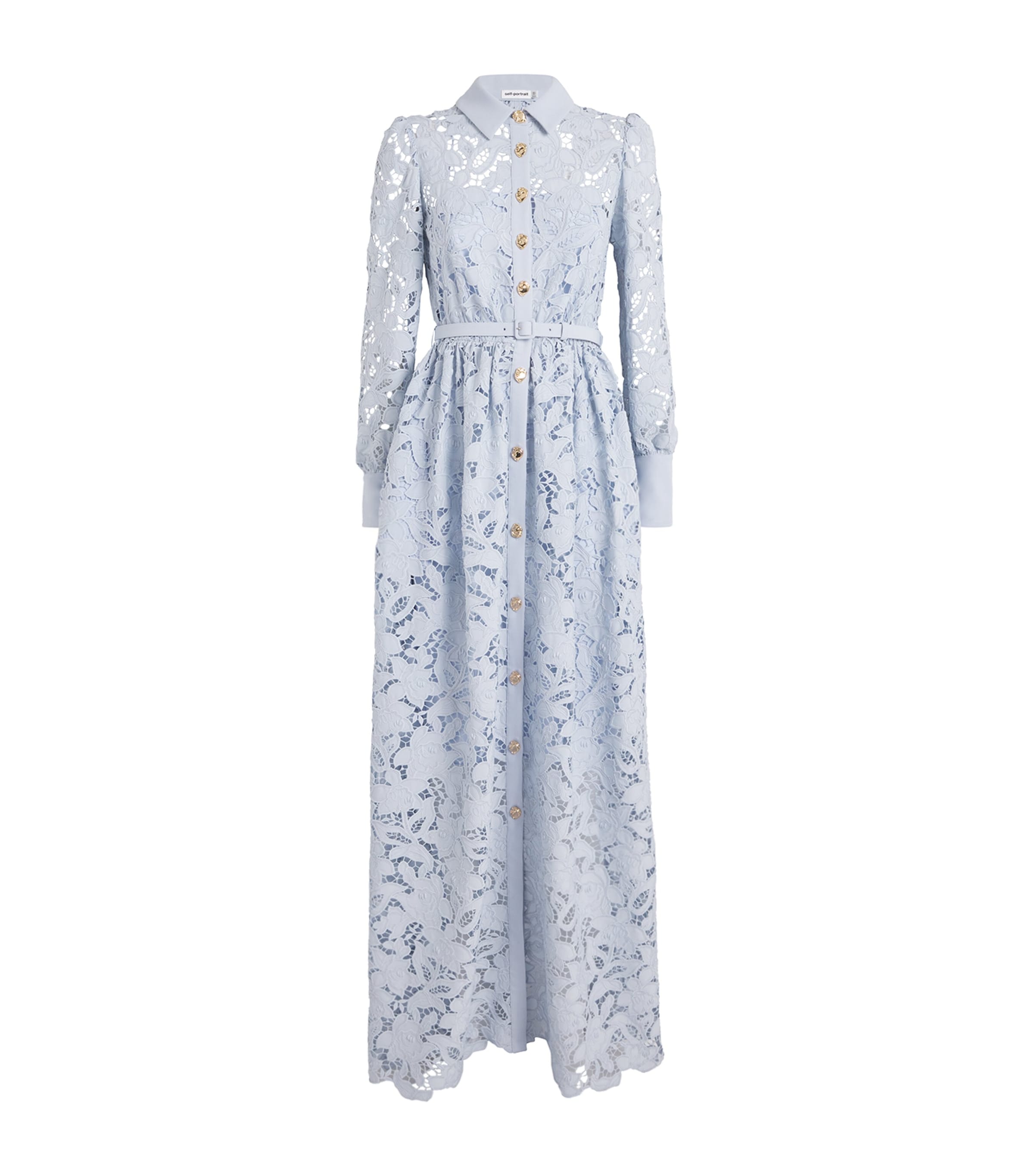 SELF-PORTRAIT LACE BELTED MAXI DRESS 