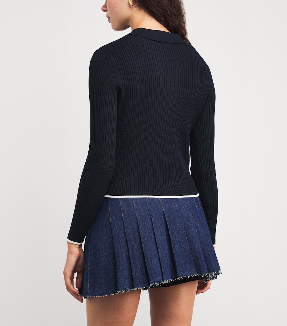 Cable-Knit Cardigan NAVY BLUE Image 4