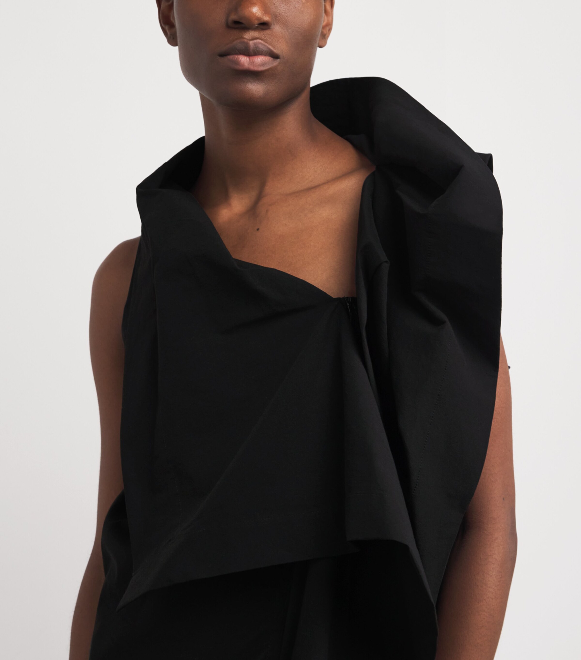 Issey Miyake Womens Collapsing Sculpture Tunic Top Black Image 6