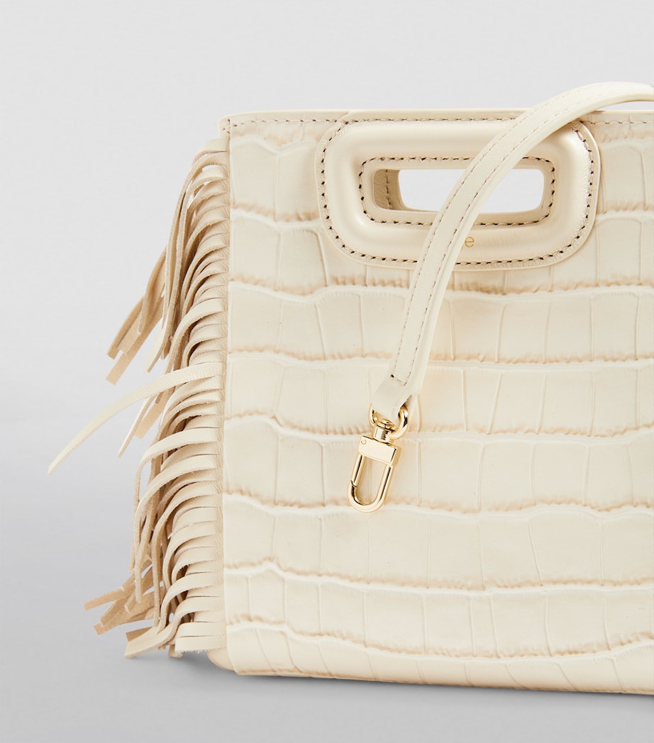 Mini Croc-Embossed M Cross-Body Bag VANILLA ECRU Image 6