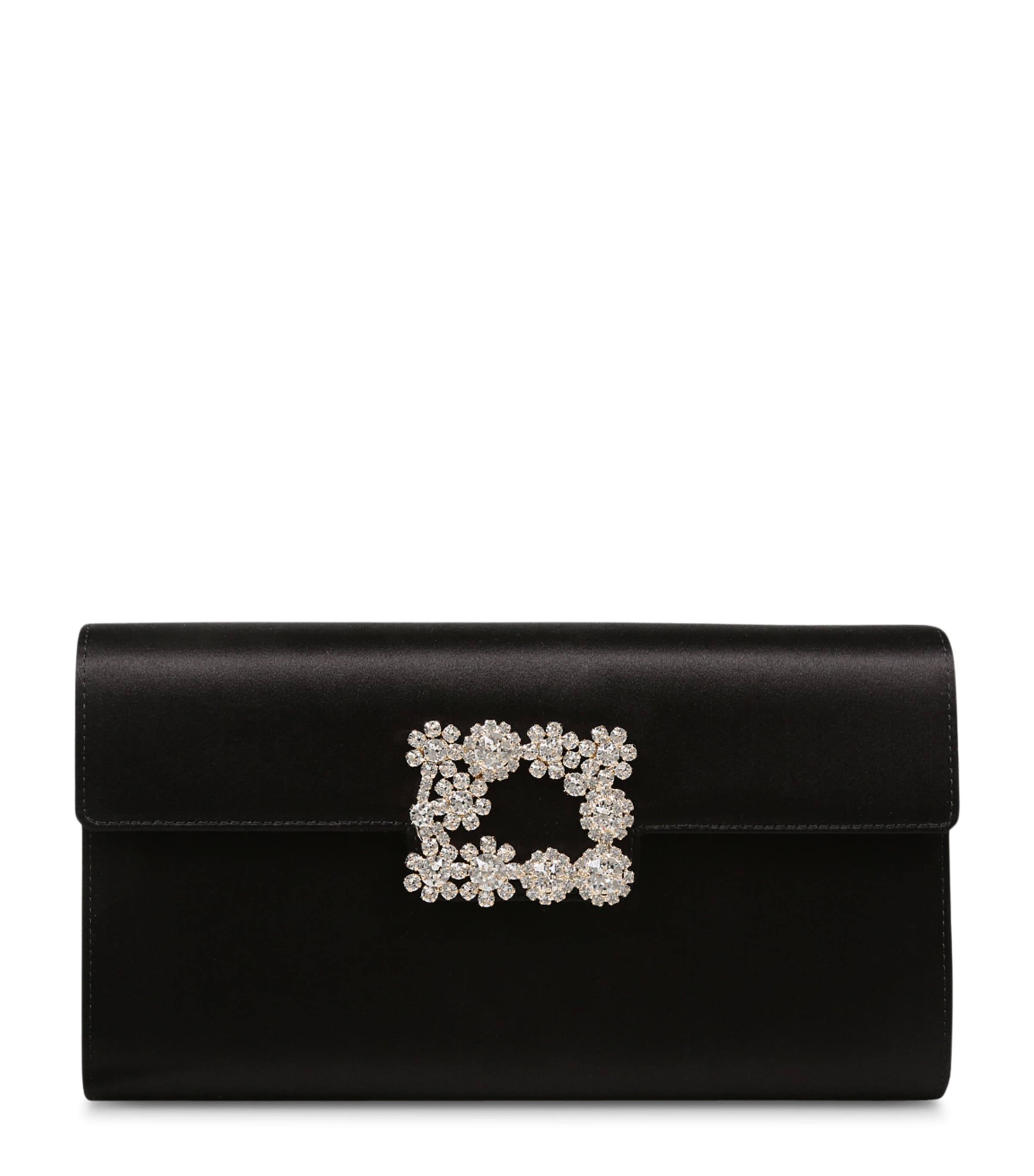 Roger Vivier Satin Efflorescence Envelope Clutch Bag