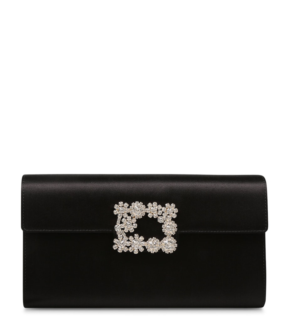 Satin Efflorescence Envelope Clutch Bag BLK/OTHER Image 1