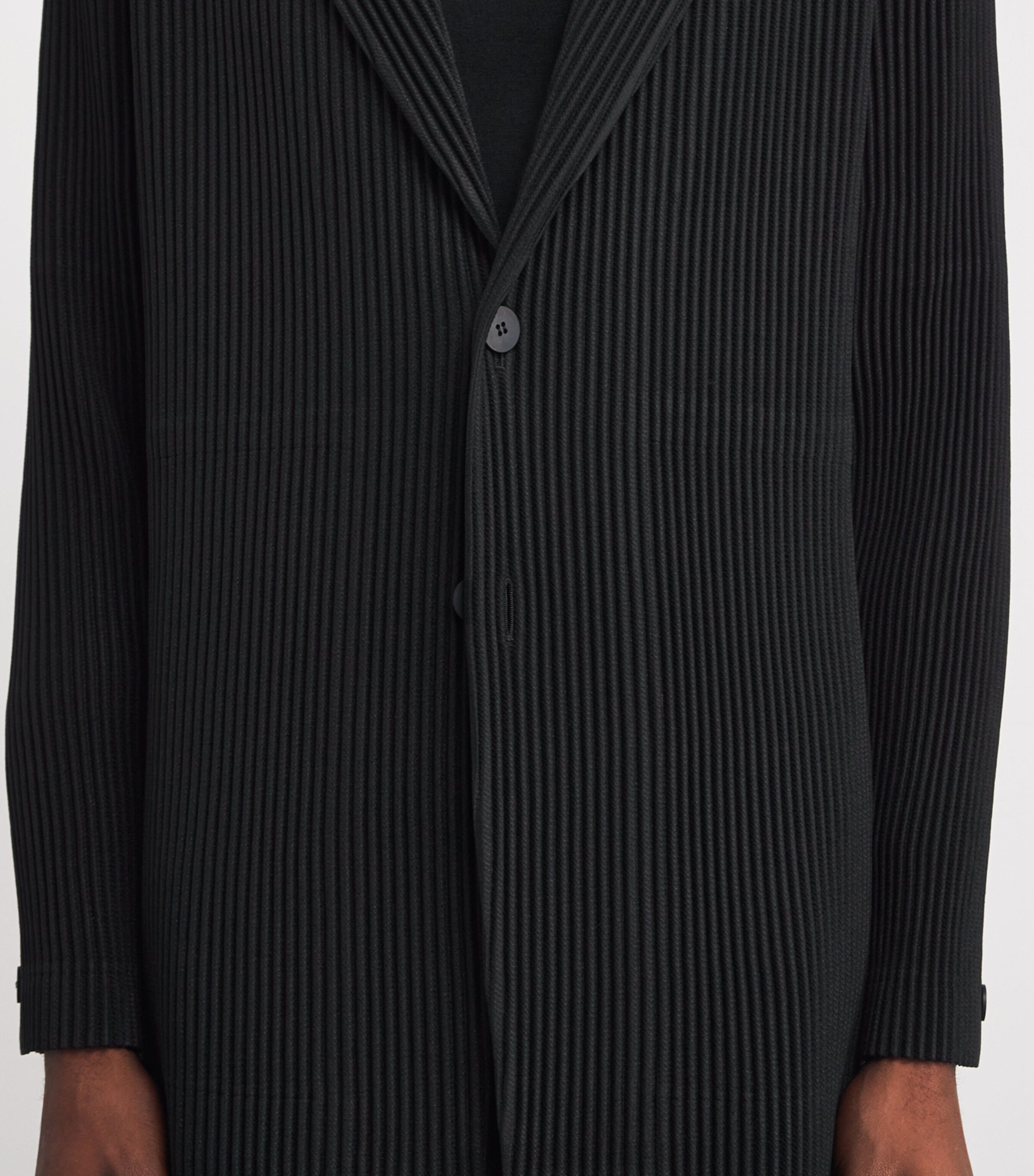 Pleated Blazer 15-BLACK Image 6