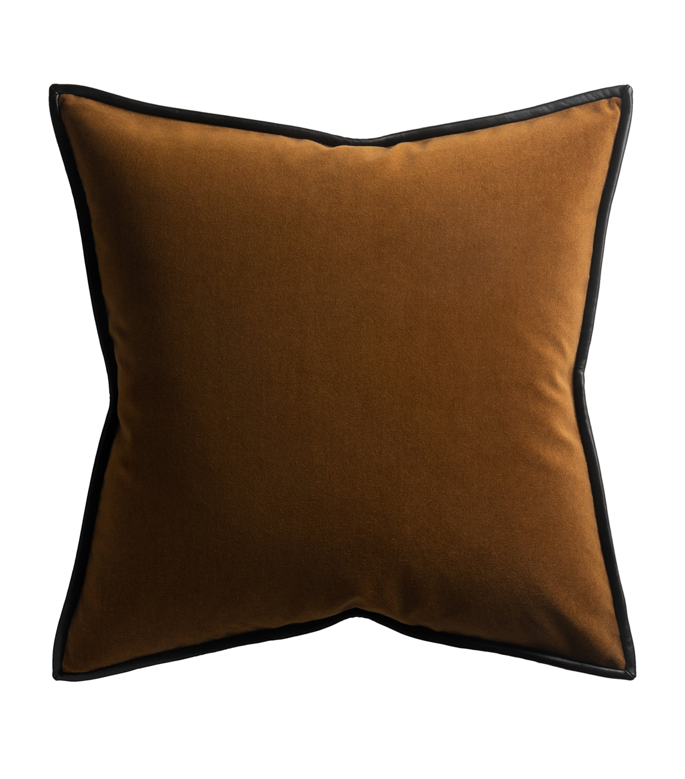 De Le Cuona Merino Velvet Cushion In Orange