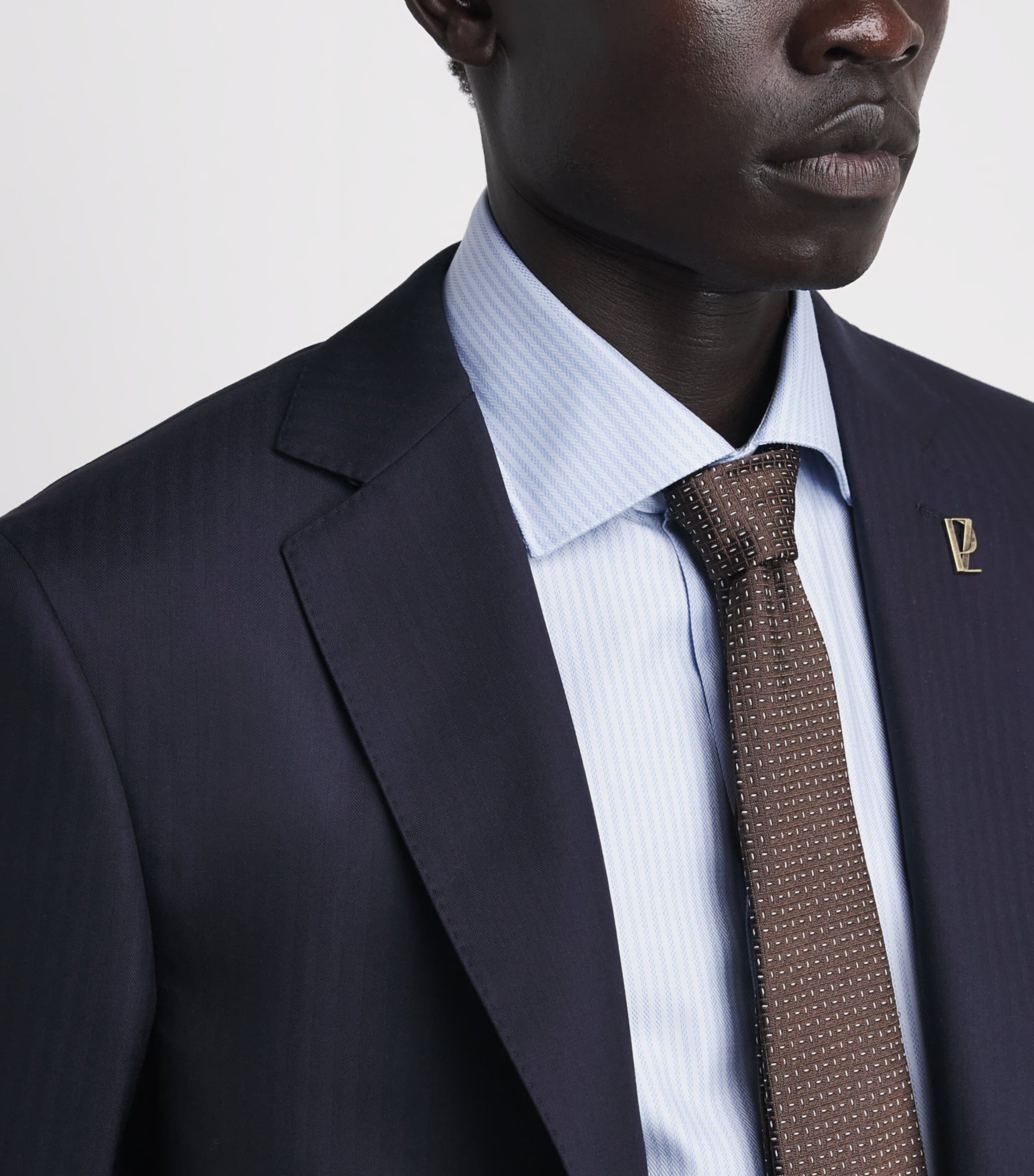 Canali Mens Cotton Micro-Stripe Shirt Blue Image 3