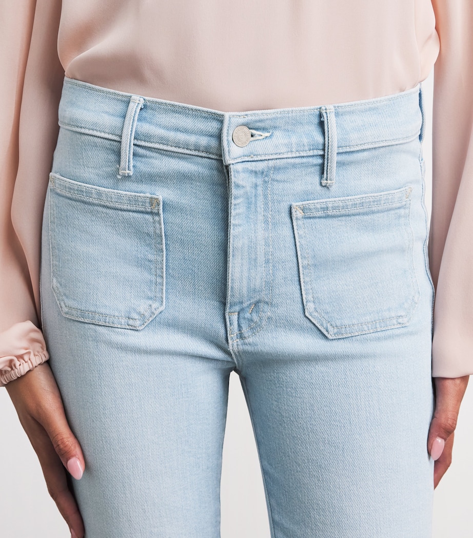 MOTHER Womens The Patch Pocket Weekender Flared Jeans Sauced By Six Image 3