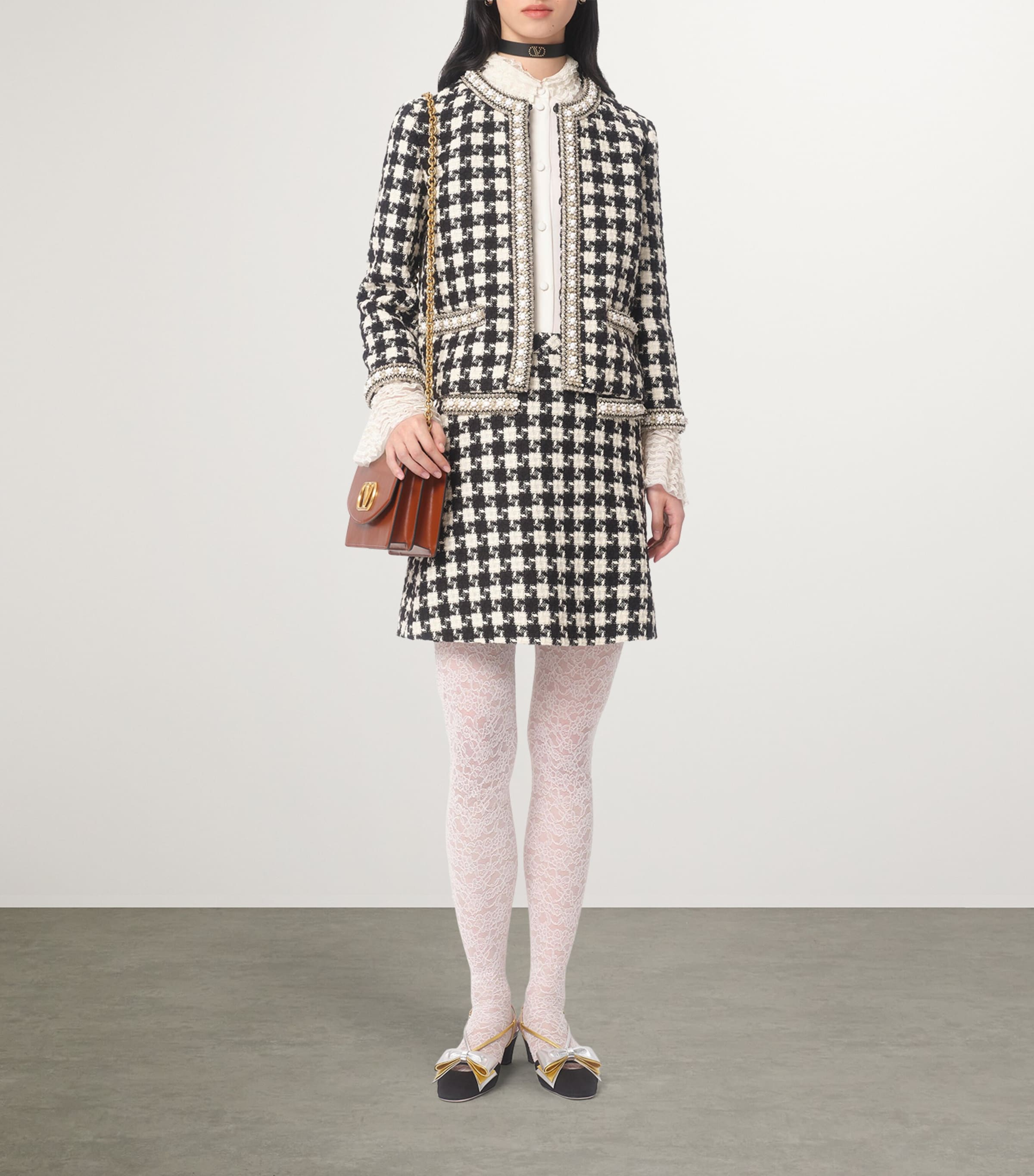 web限定セール Virgin Garavani Valentino Wool-Blend Skirt Mini Houndstooth トップス