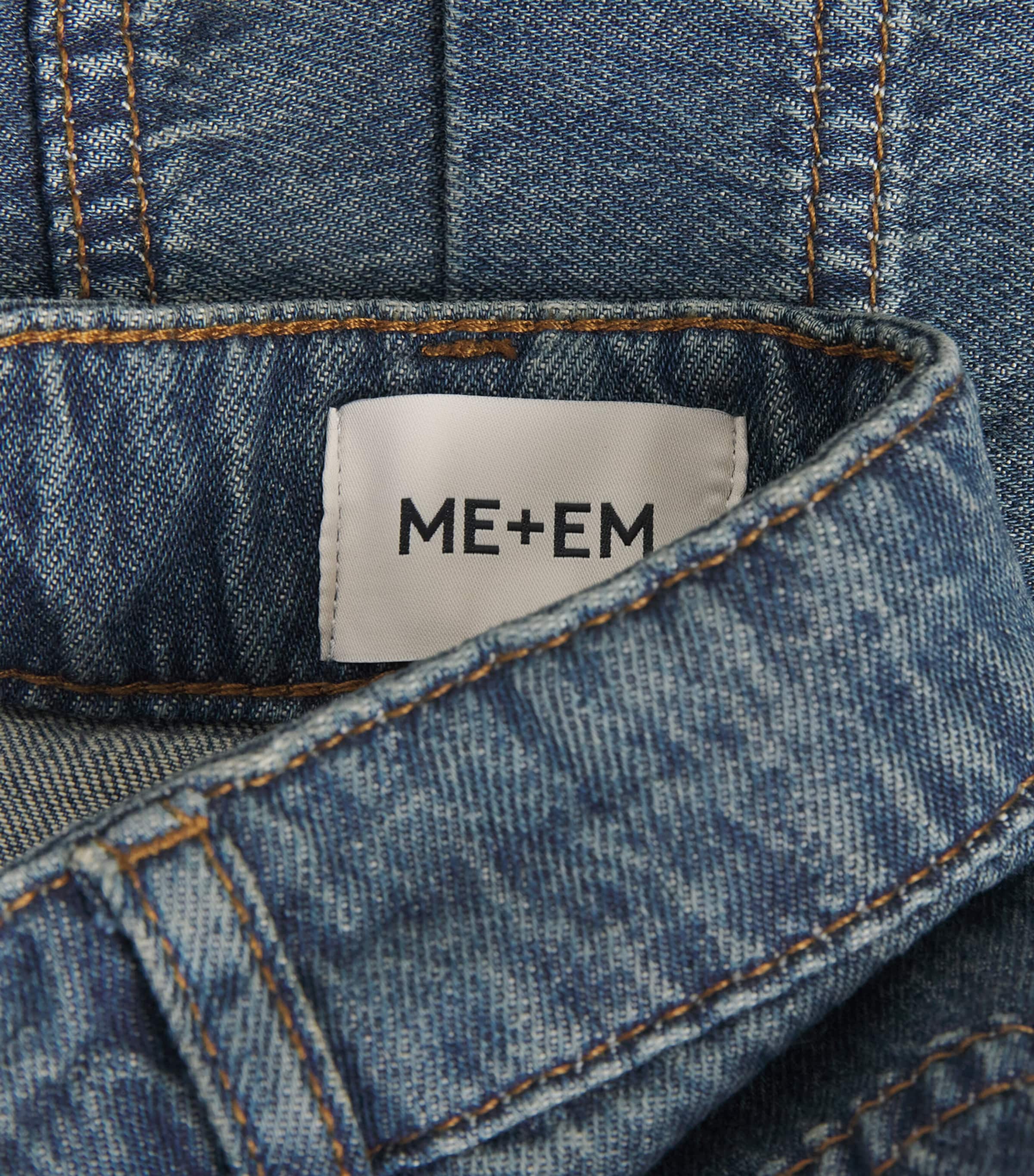 ME+EM Womens Denim A-Line Maxi Skirt Authentic Dark Wash Image 6