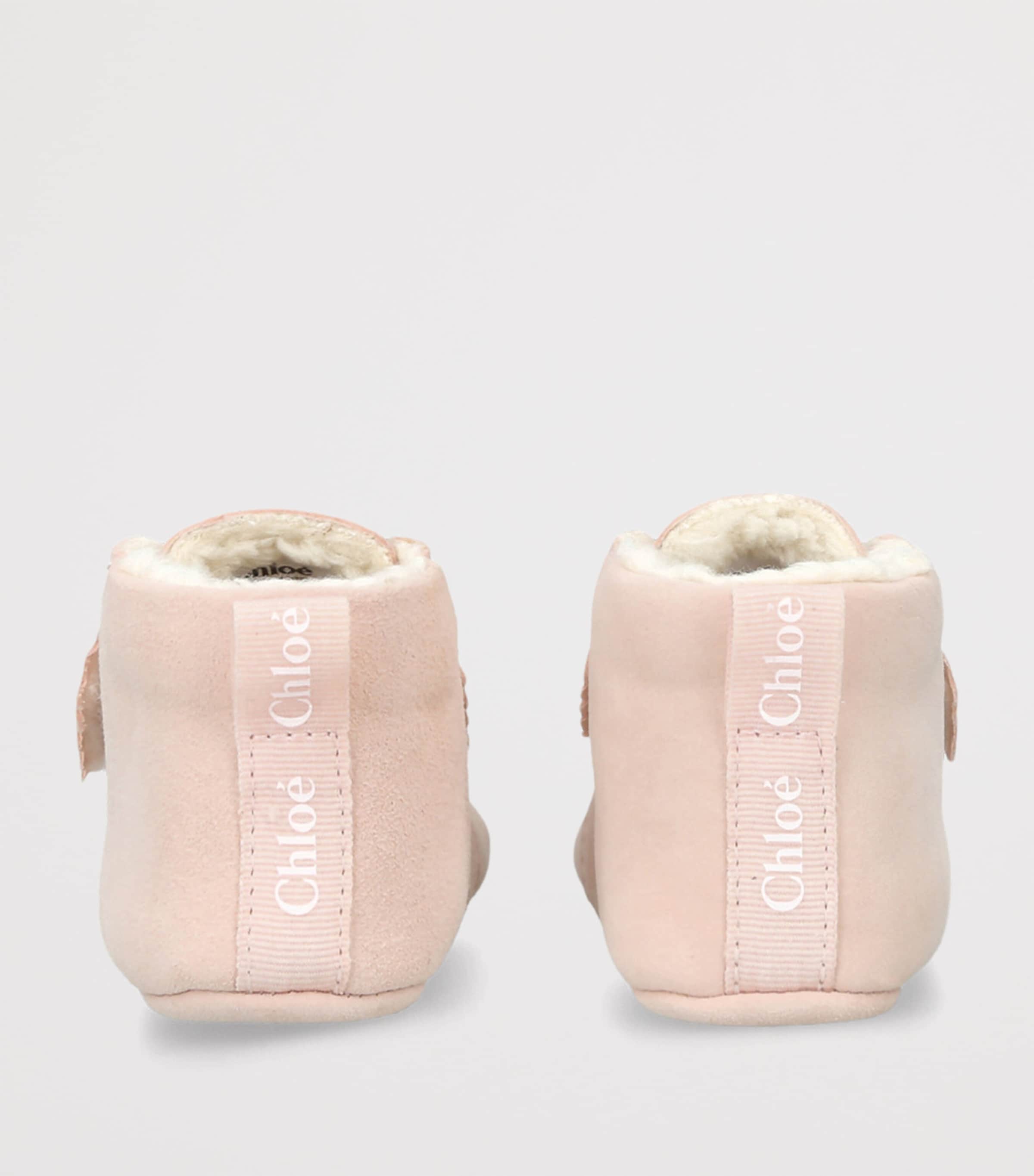 Suede Logo Booties PALE PINK Image 2