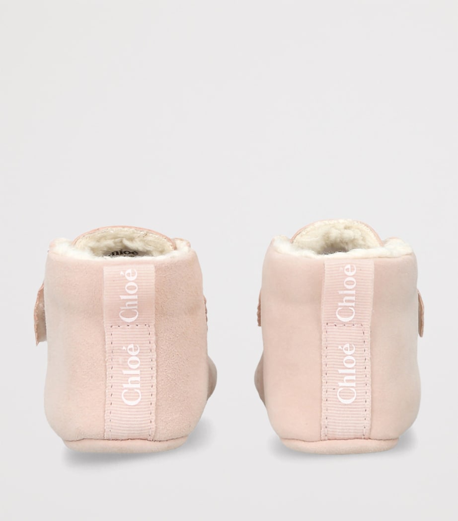 Suede Logo Booties PALE PINK Image 2