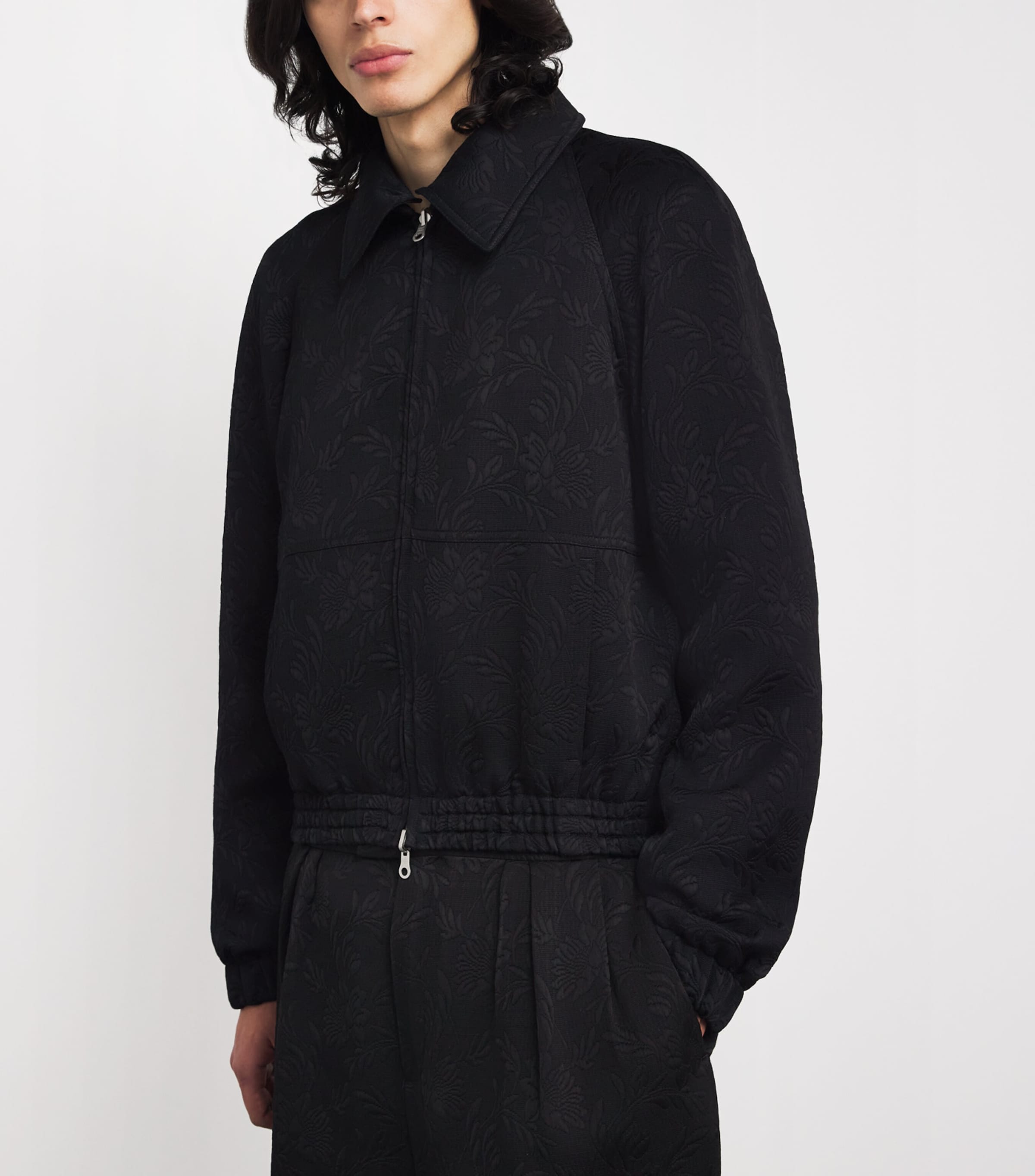 DRIES VAN NOTEN Mens Floral Jacquard Reversible Jacket Black Image 3