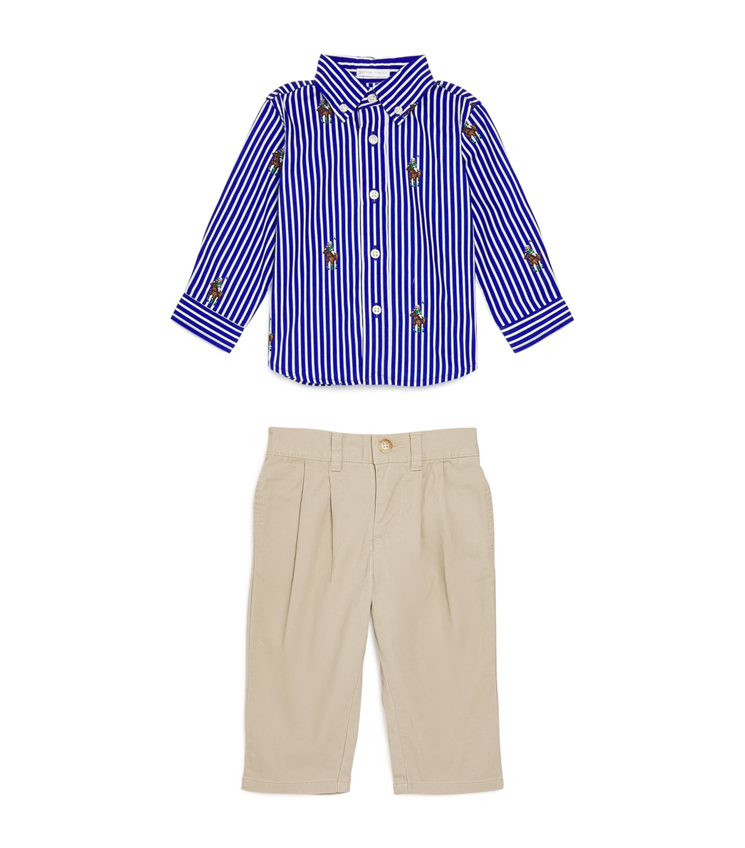 Polo Bear Shirt and Abrasion Trousers Set (3-24 Months) MULTI Image 1