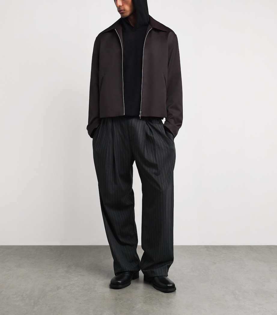 Our Legacy Mens Silk Knitted Hoodie Almost Black Image 2