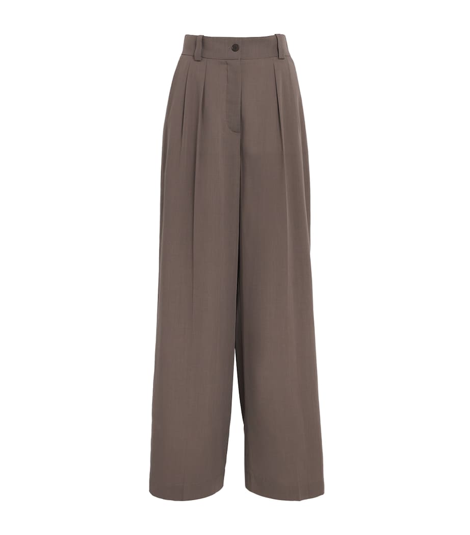 Virgin Wool Voile Forest Trousers MUSHROOM Image 1