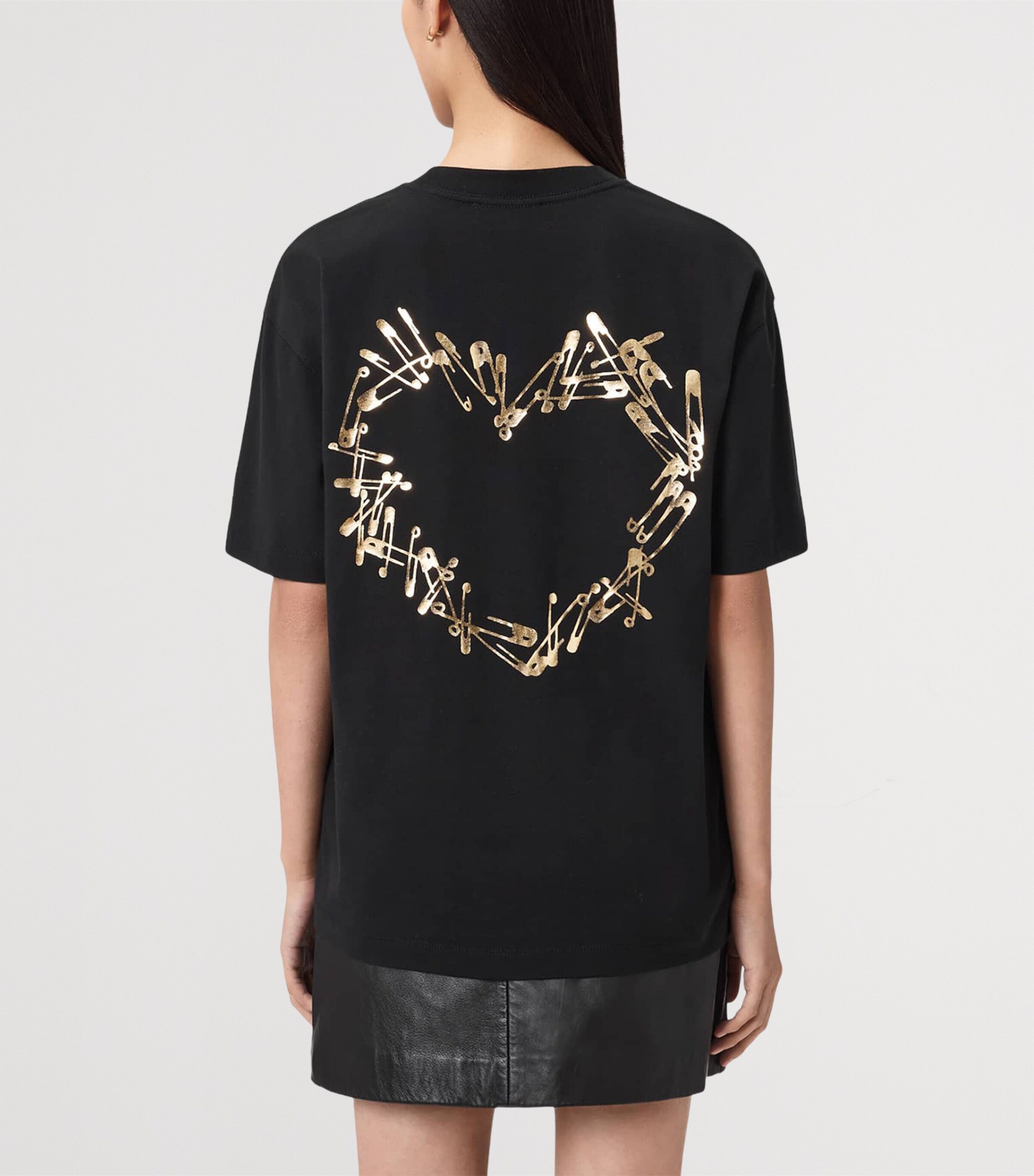 AllSaints Womens Organic Cotton Cora Etta T-Shirt Black Image 4