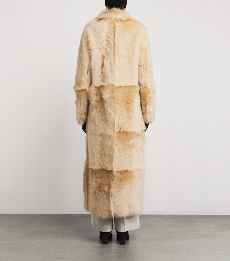 Shearling Evita Long Coat BUTTER Image 4