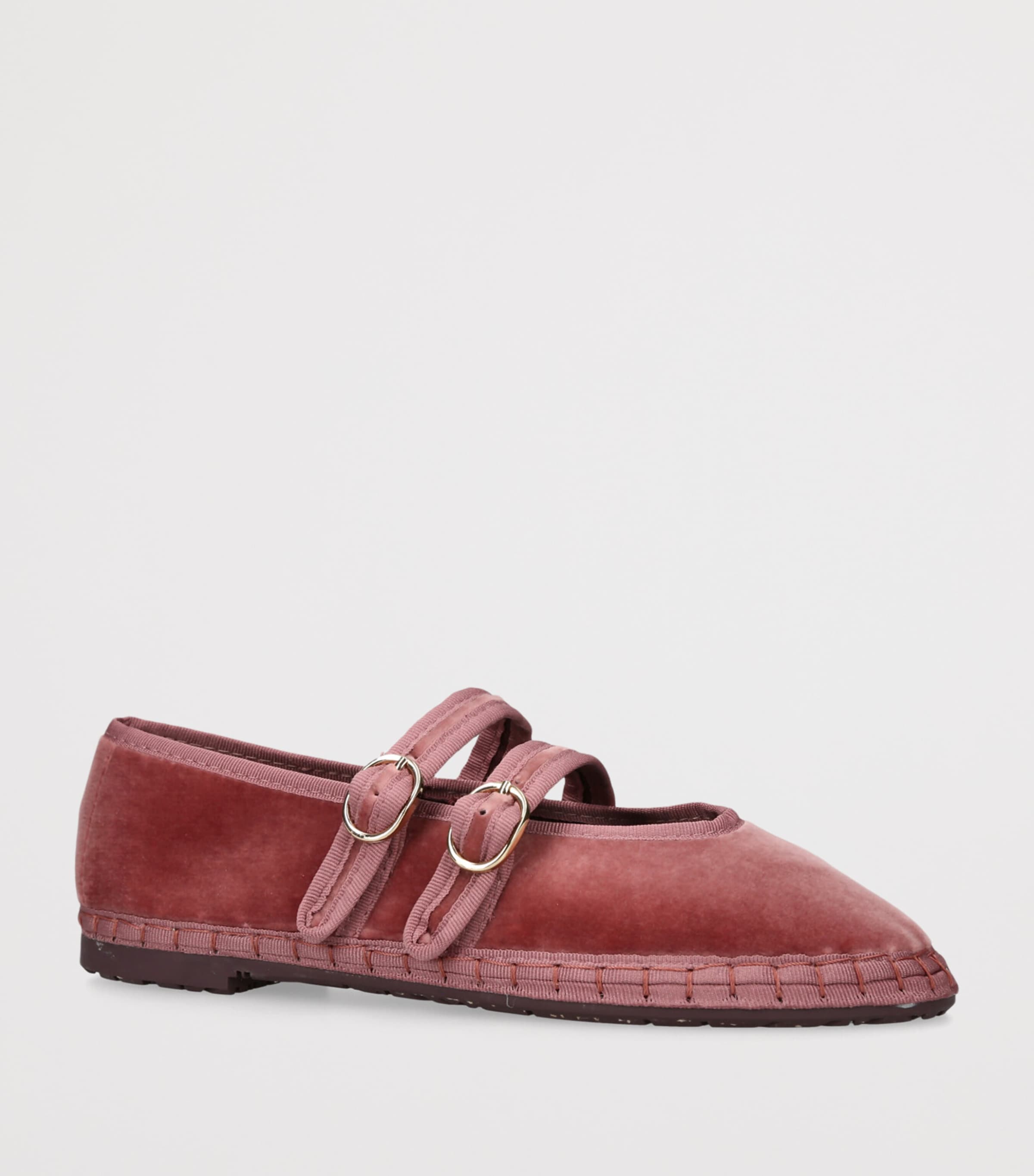 Flabelus Velvet Claire Mary Janes Pink Image 3