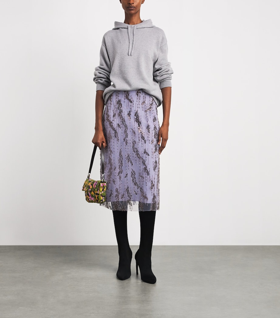 STAUD Womens Embellished Angela Midi Skirt Lil Lilac Image 2