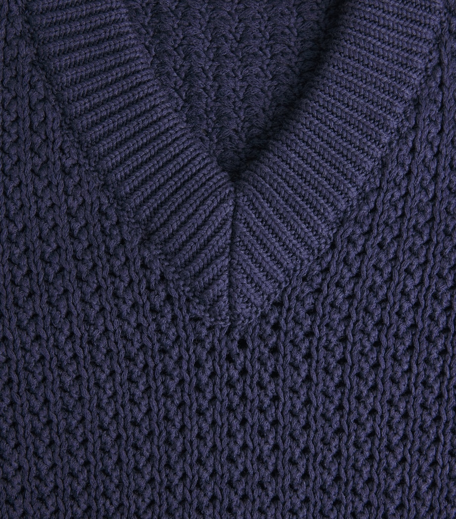 Isaia Mens Silk-Cotton V-Neck Sweater Image 6