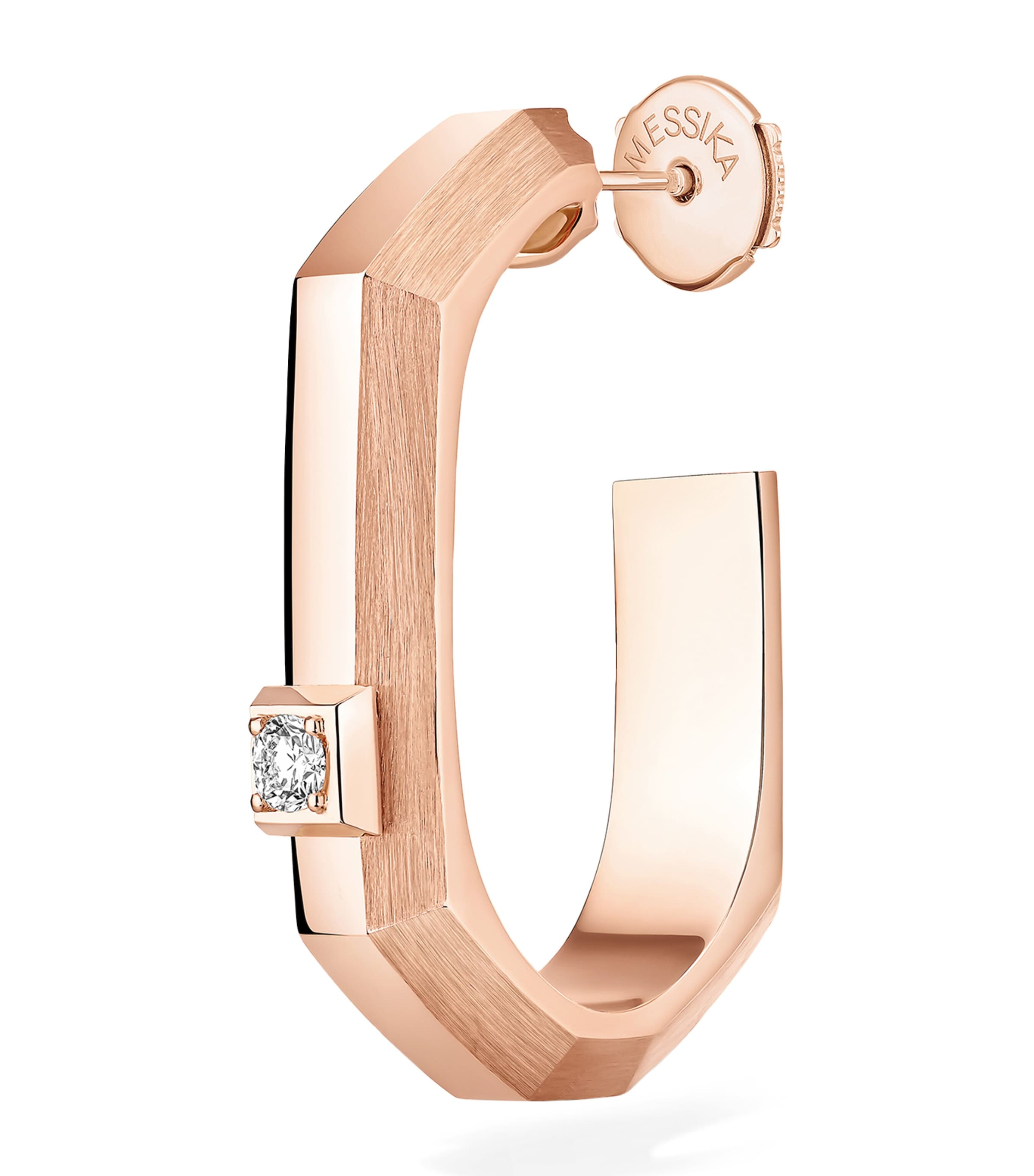 Messika Moderniste Small Rose Gold and Diamond Single Hoop Earring Pink Gold Image 1