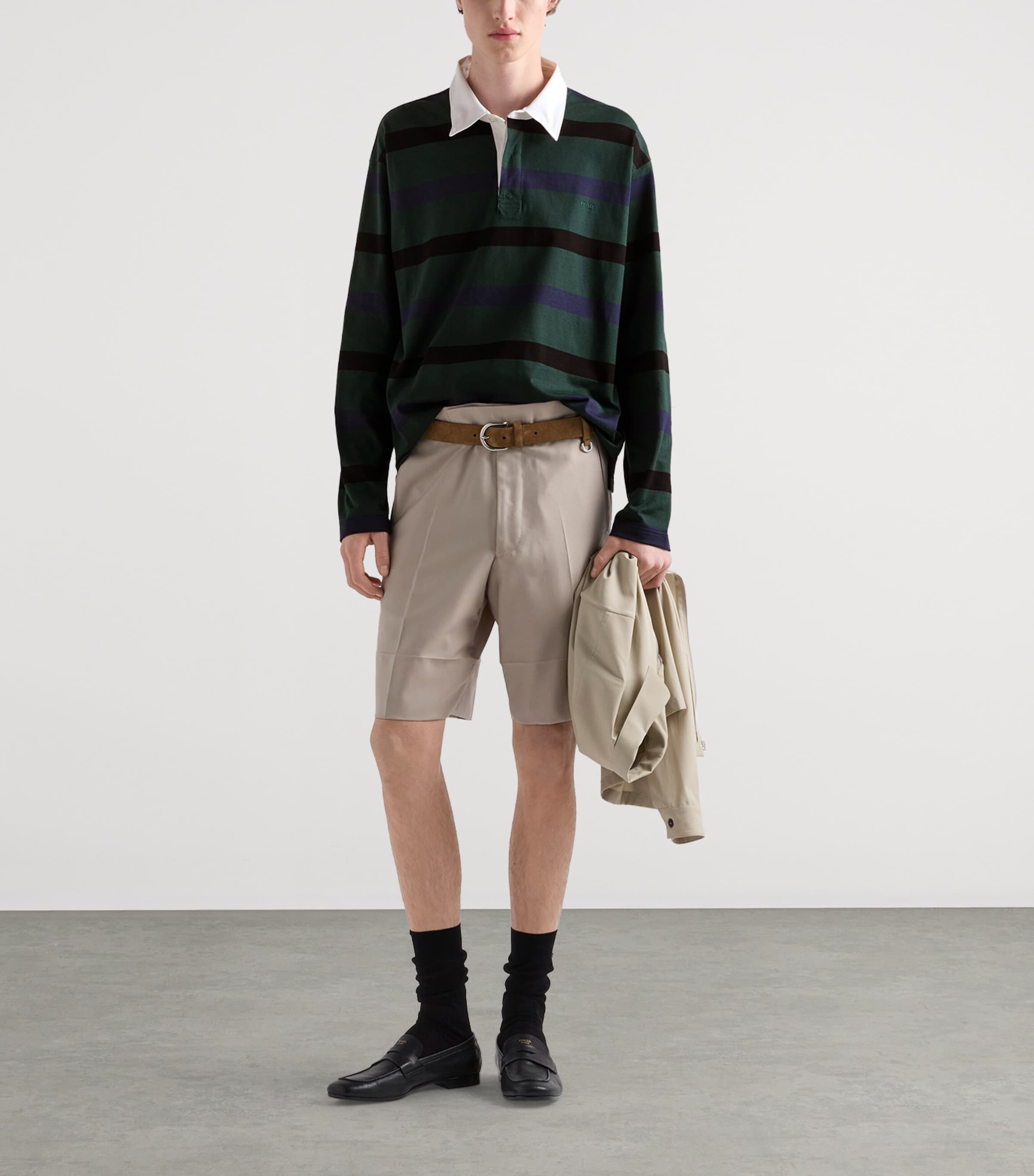 Prada Mens Cotton Oversized Polo Shirt Image 2