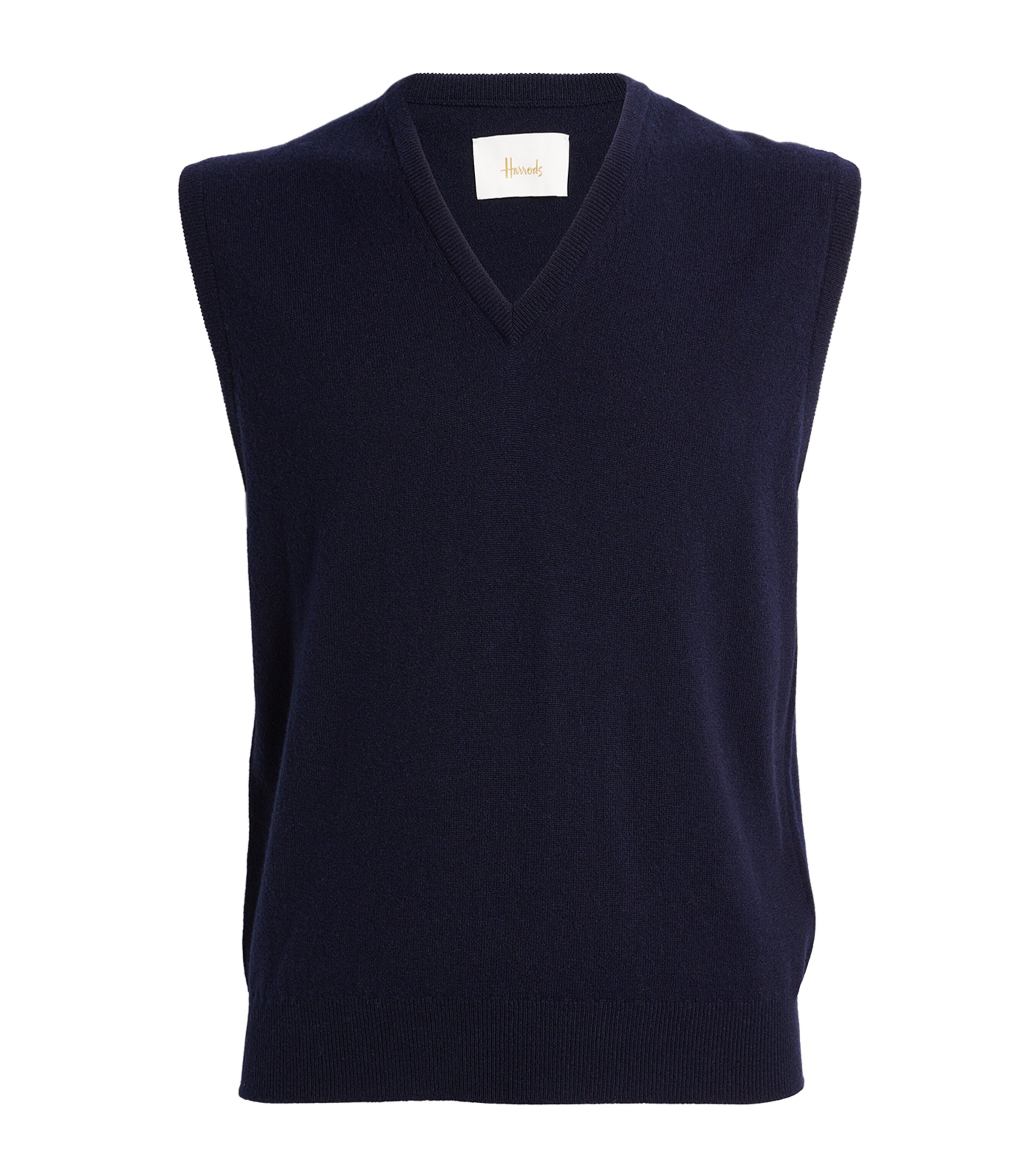 Harrods Cashmere V-neck Sweater Vest In Navy