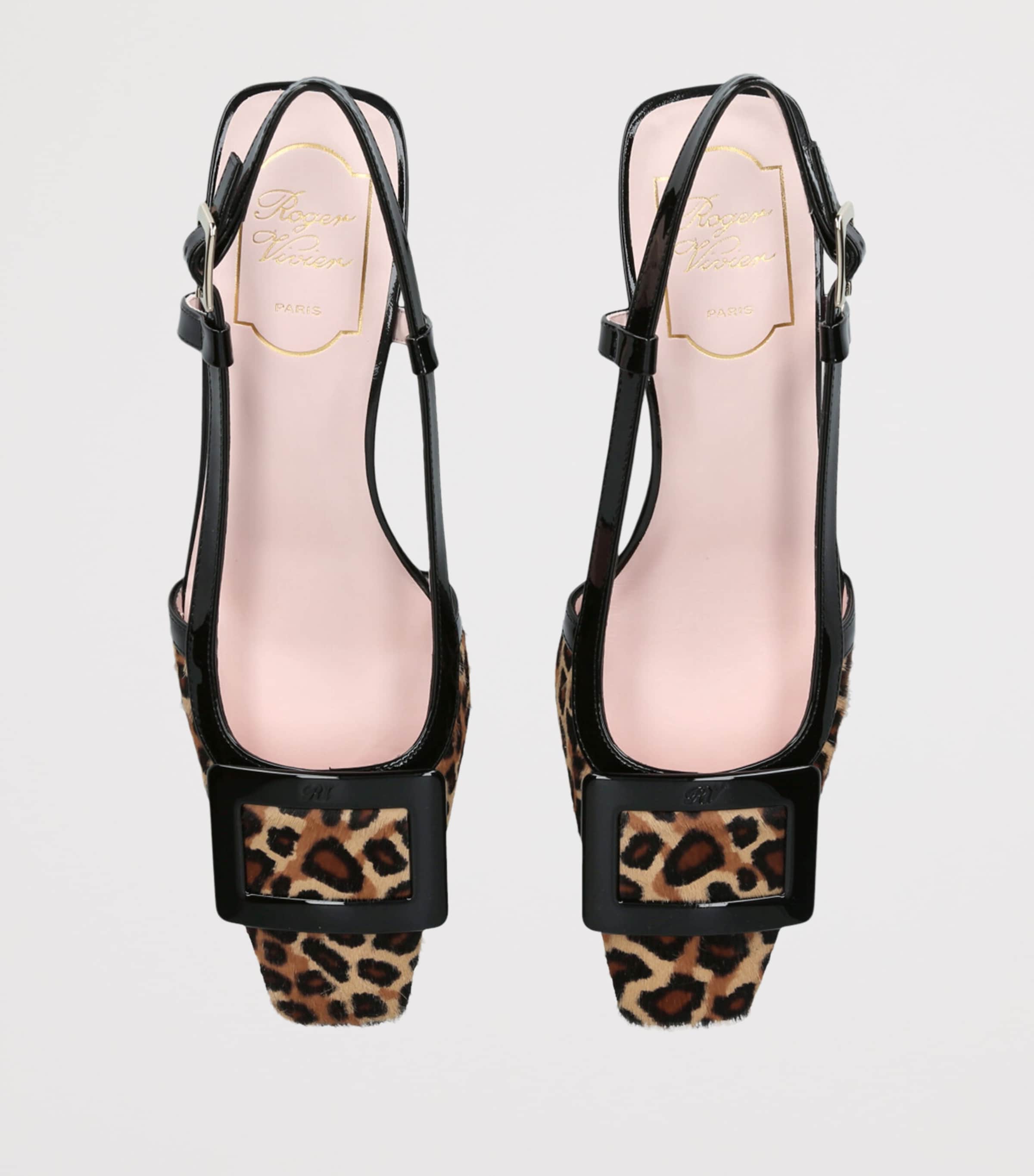 Calf Hair Belle Vivier Slingback Pumps 45 DK.BRN COM Image 4