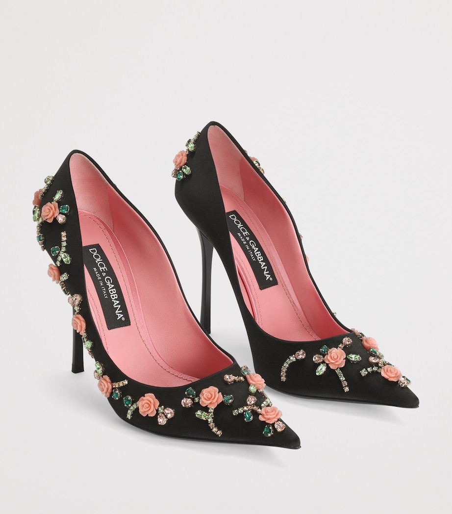 Dolce&Gabbana Satin Embellished Pumps 105 Blac Image 2