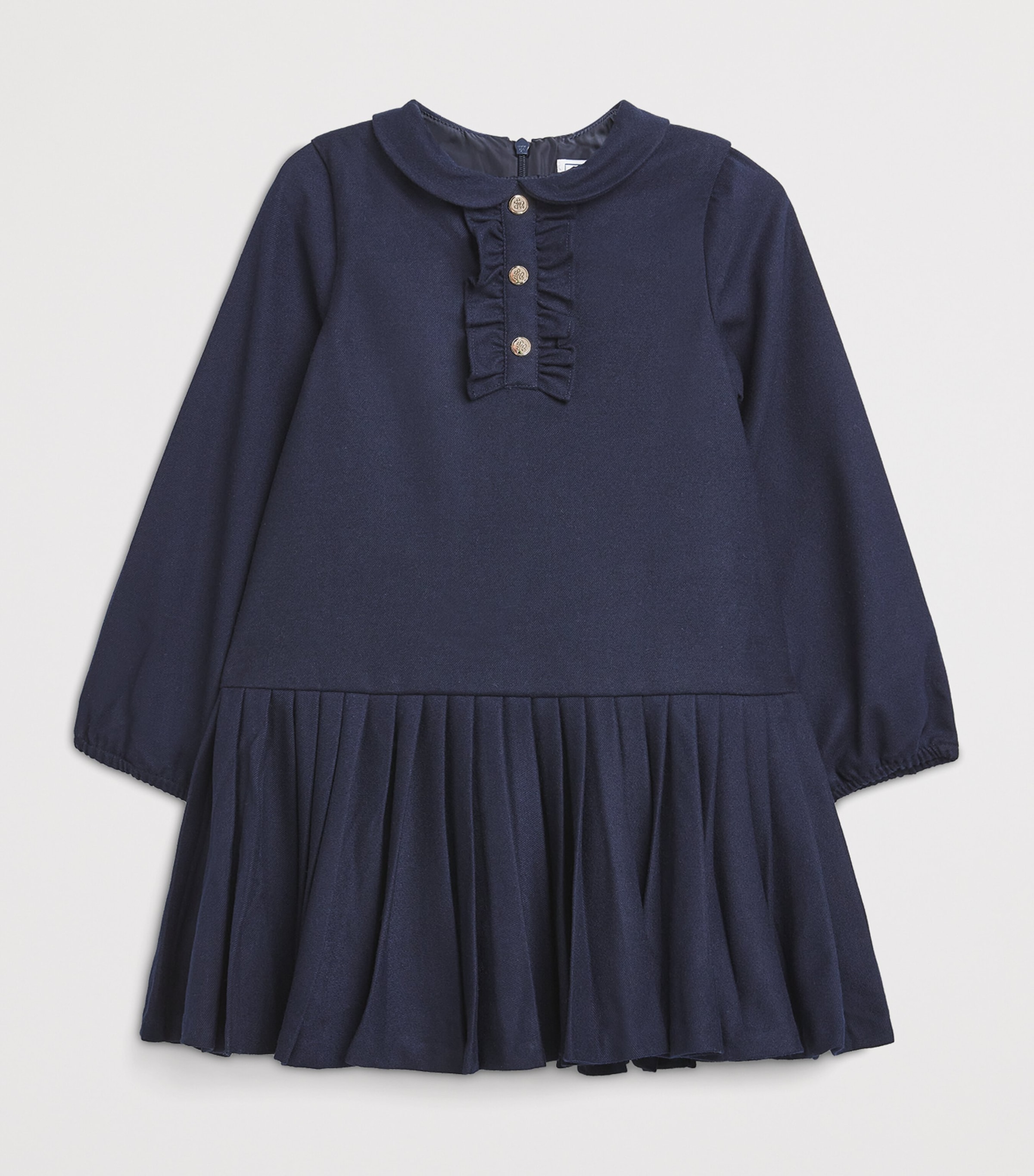 Tartine Et Chocolat Pleated Drop-waist Dress In Blue
