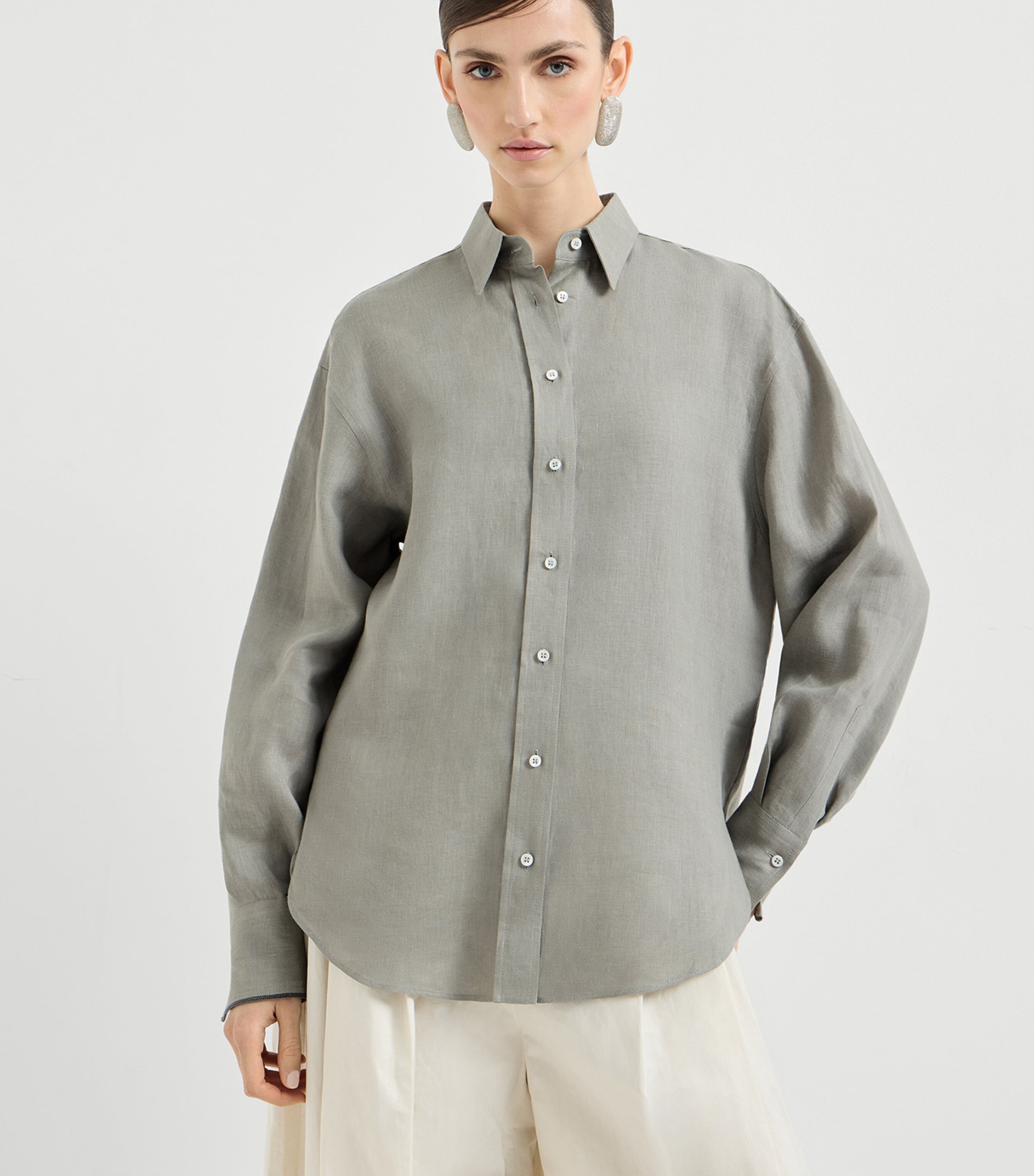 Brunello Cucinelli Womens Linen Shirt Image 3
