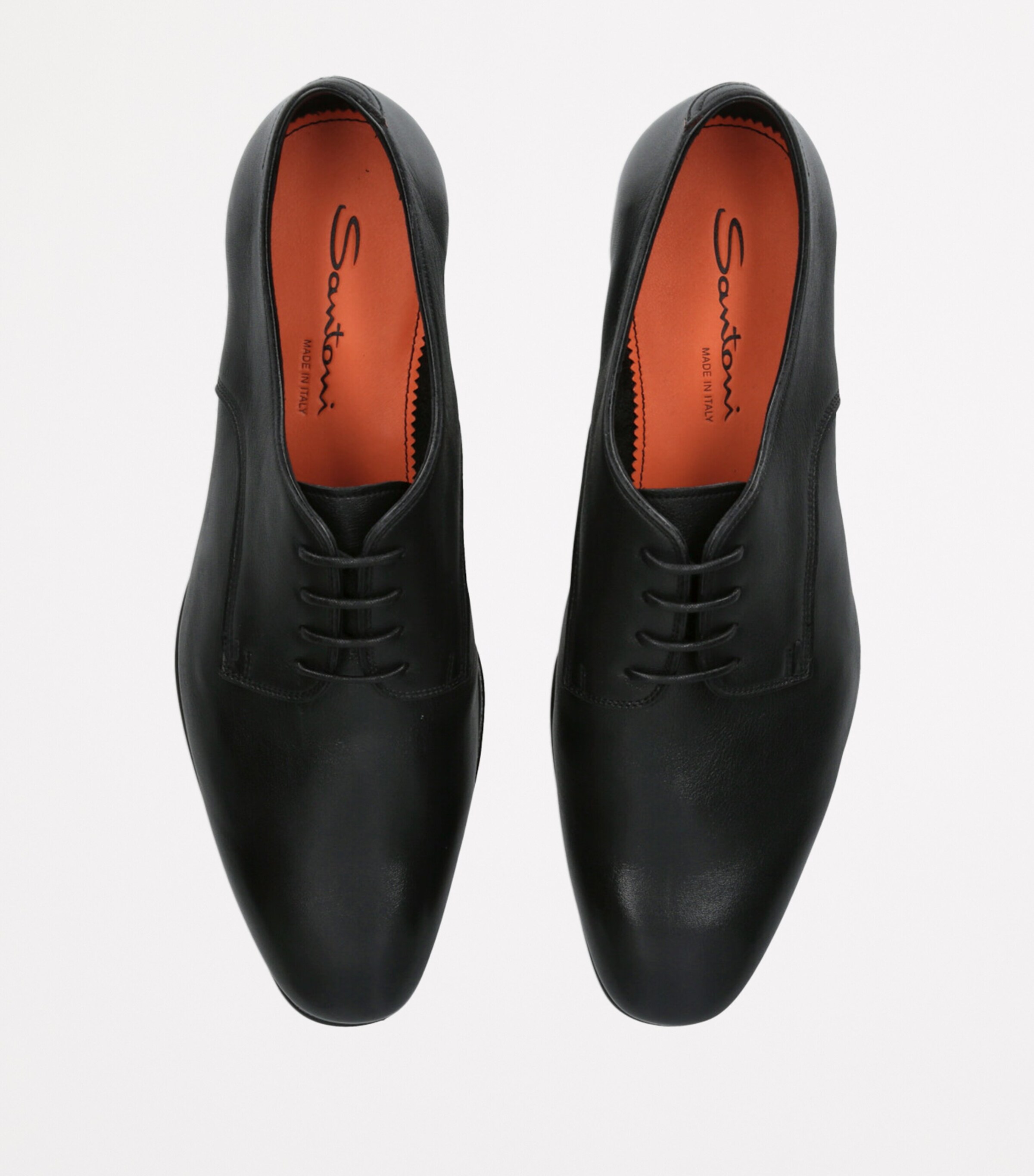 Santoni Mens Leather Adrian Blake Oxford Shoes Black Image 4