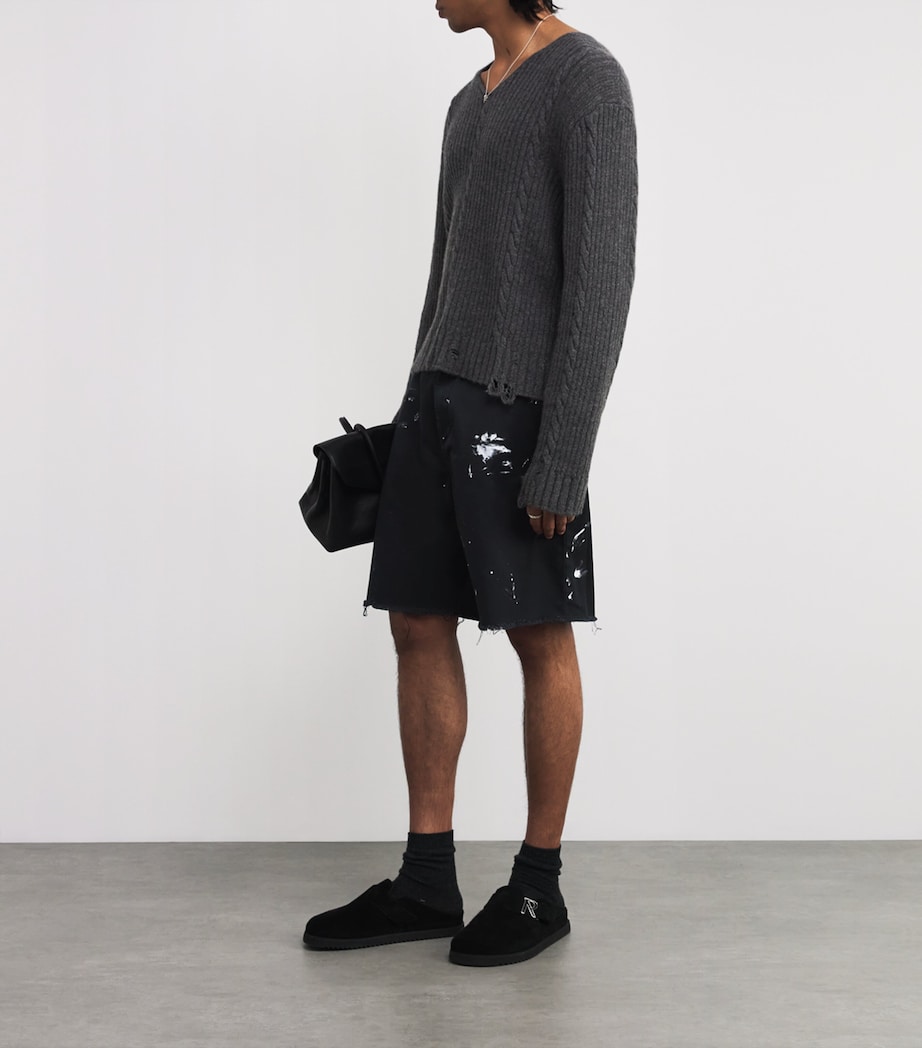 Cotton ATK Cut-Off Shorts BLACK Image 2