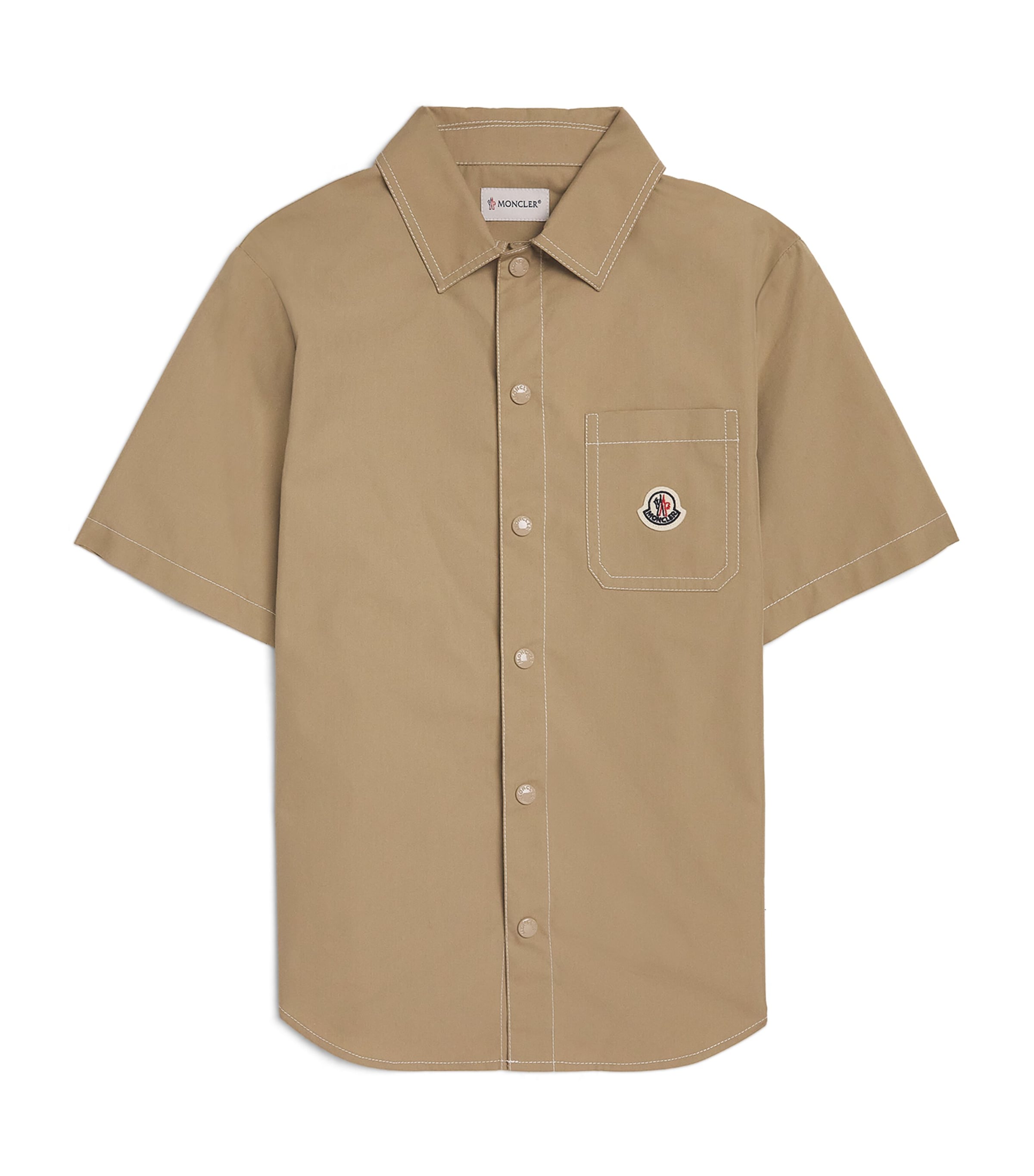 Moncler Enfant Poplin Short-Sleeve Shirt (8-10 Years) Image 1