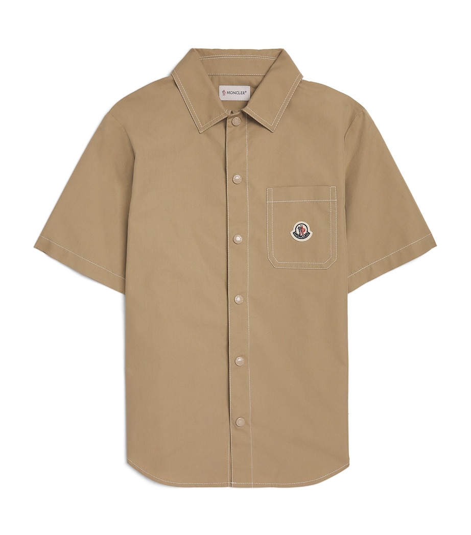 Moncler Enfant Poplin Short-Sleeve Shirt (8-10 Years) Image 1