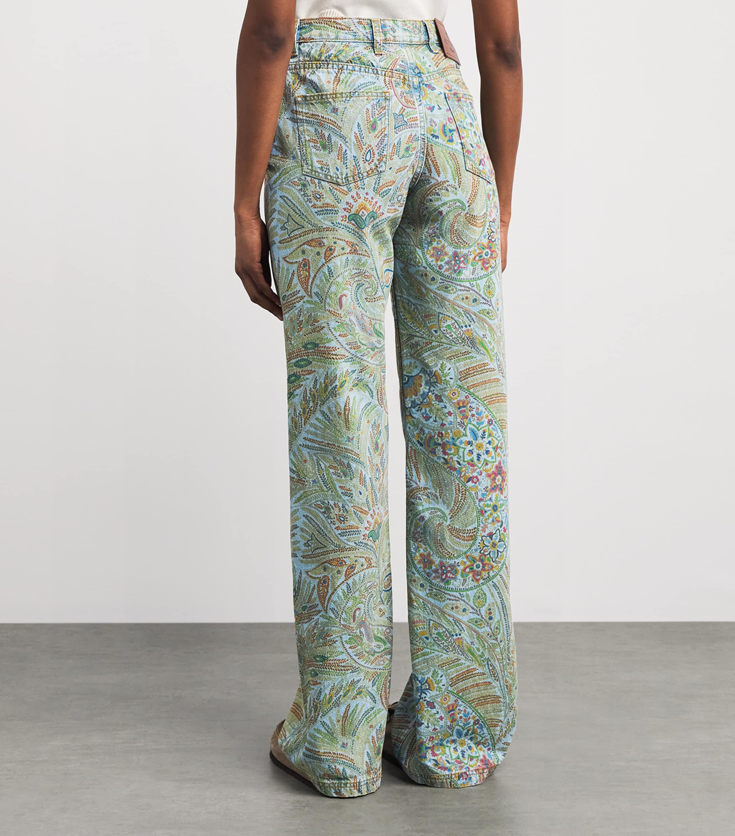 Etro Womens Paisley Flared Jeans Blue Print Image 5
