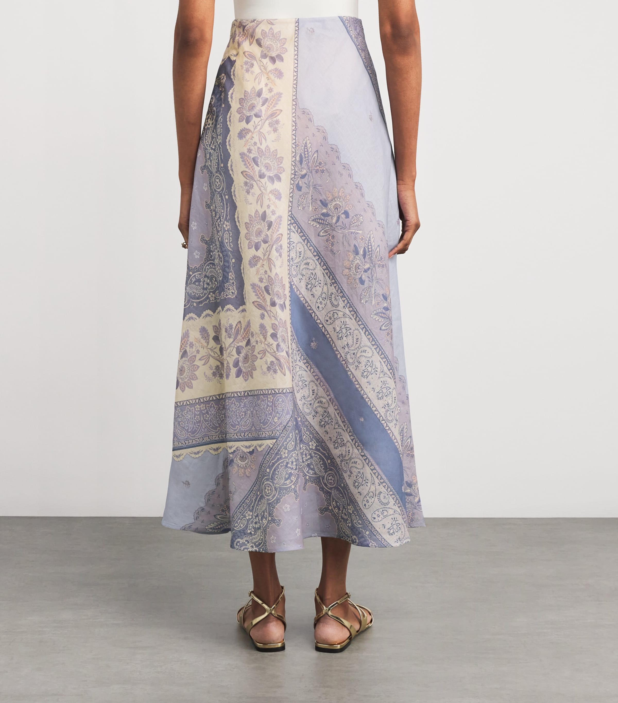 Zimmermann Blue Printed Lucky Bias Maxi Skirt | Harrods US