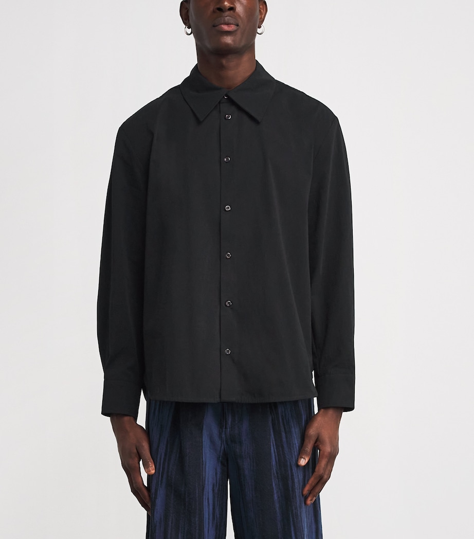 Cotton Overshirt BLACK FINE POPLIN Image 3