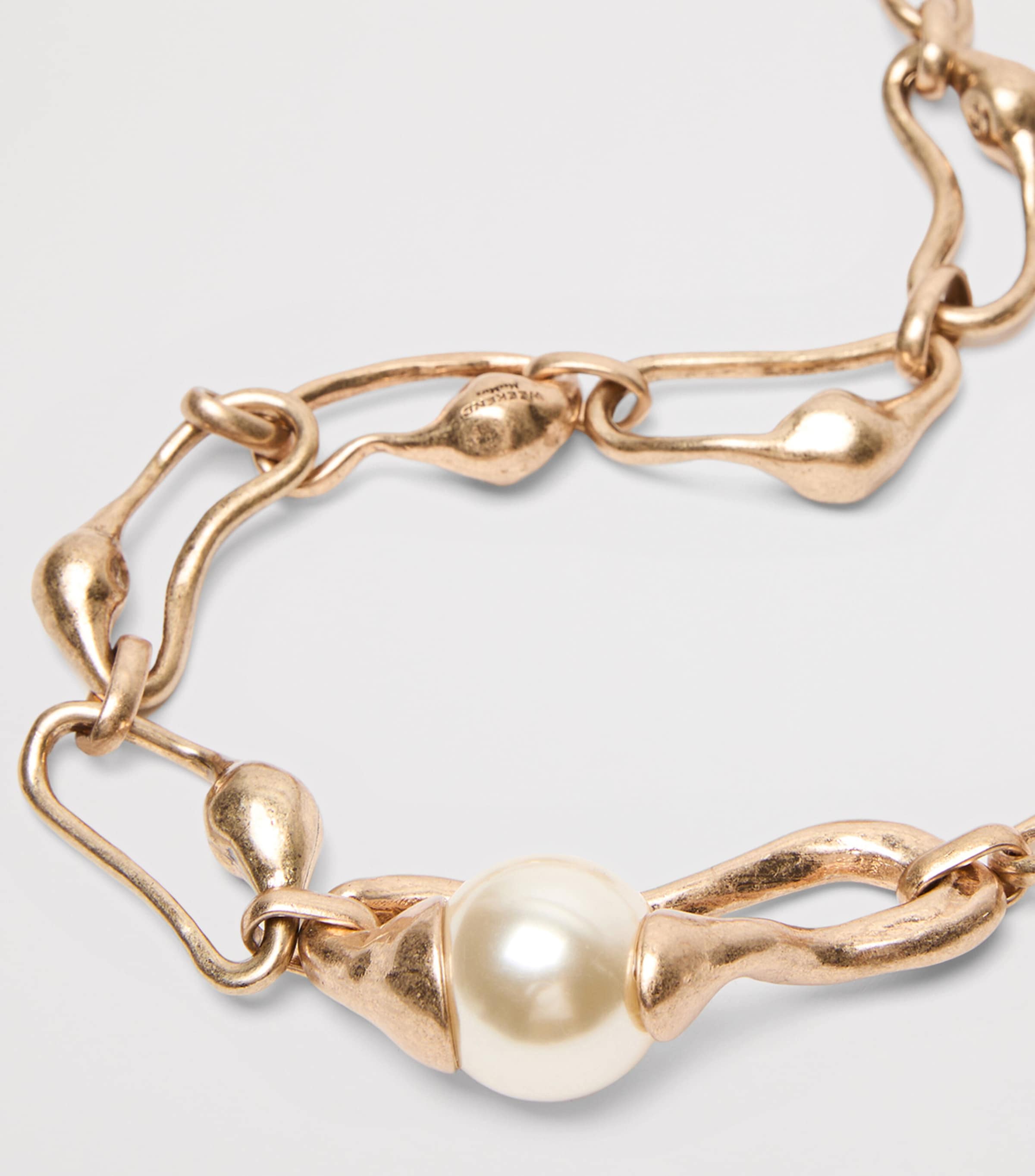 Weekend Max Mara Faux Pearl Chain Necklace Gold Image 3