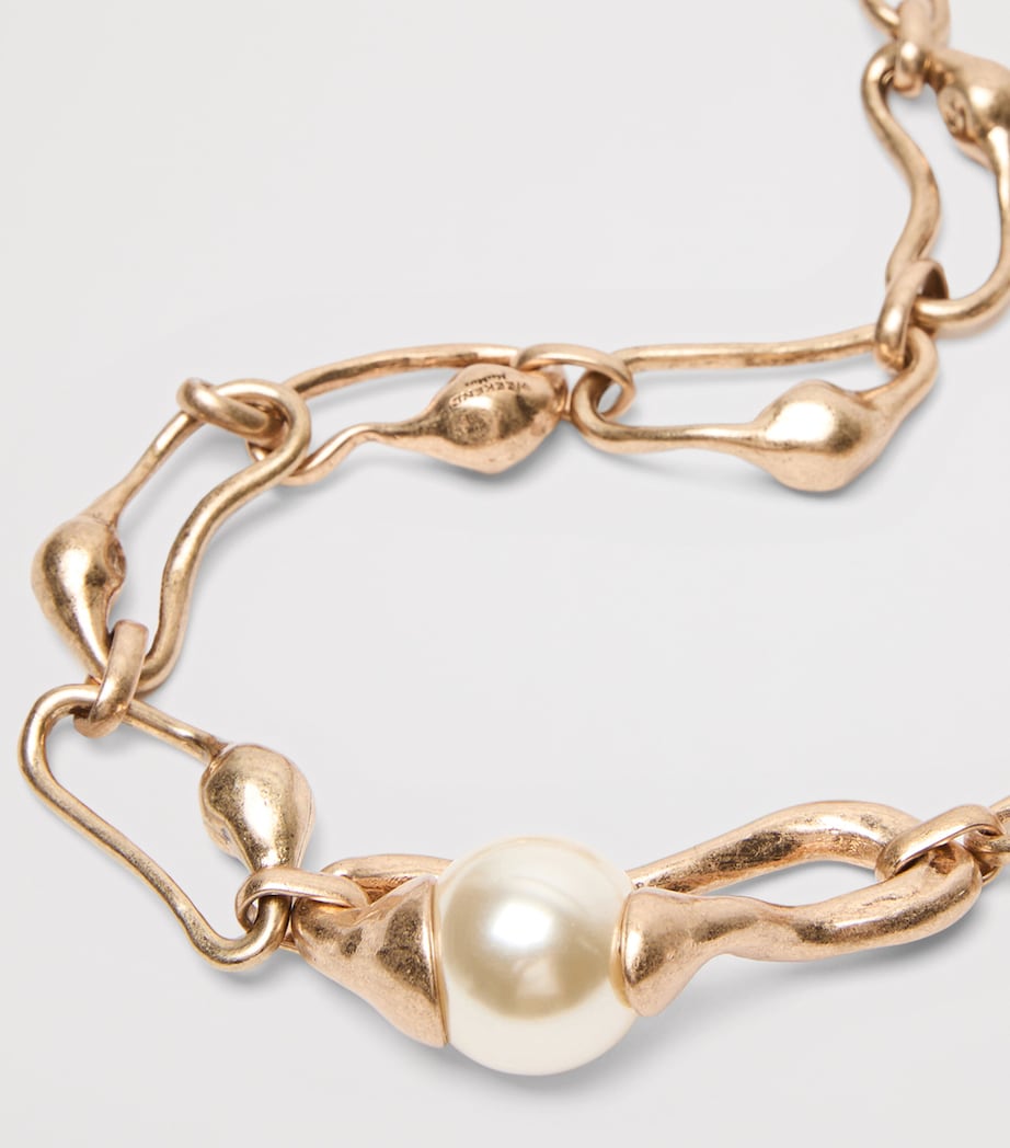 Weekend Max Mara Faux Pearl Chain Necklace Gold Image 3